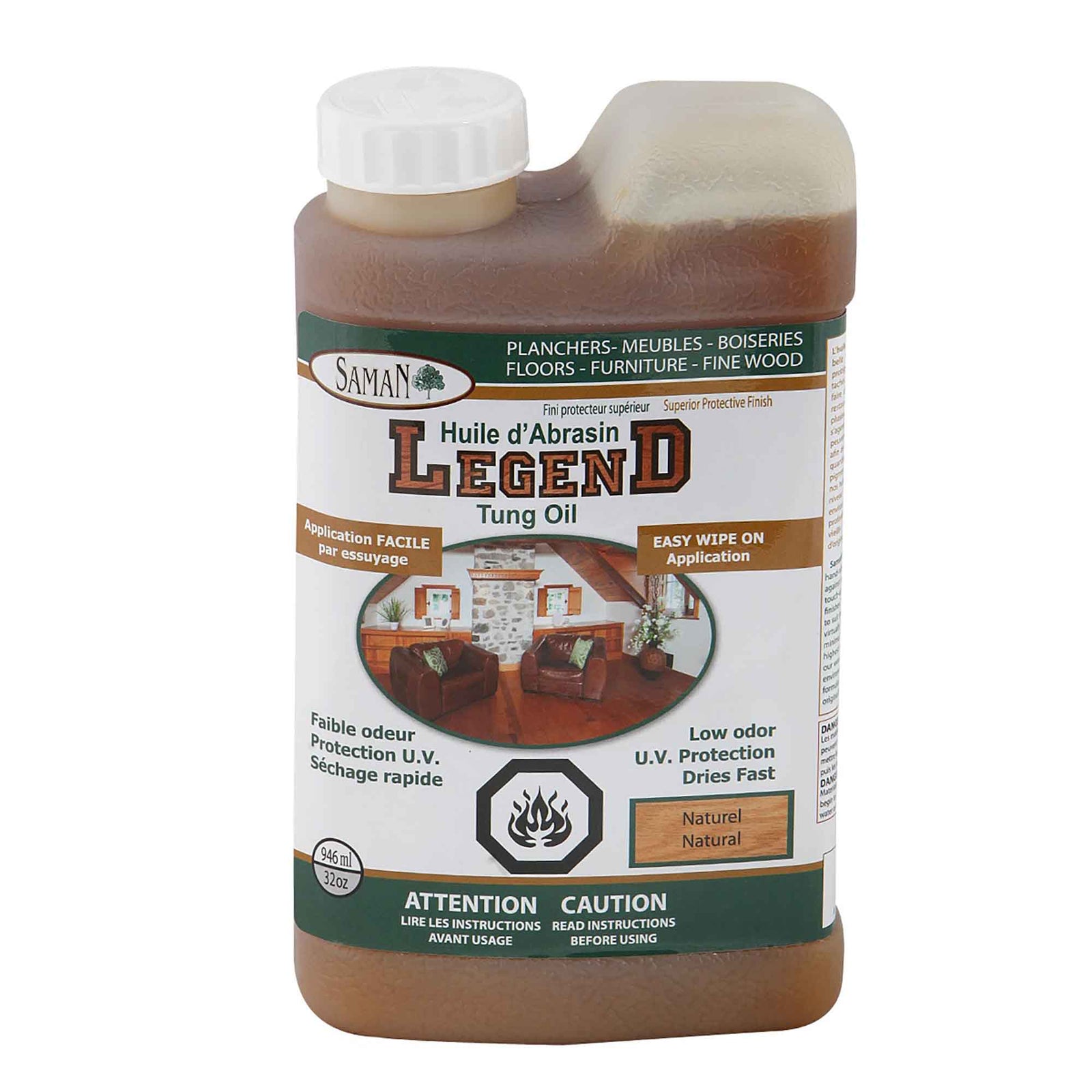 Huile protectrice d'Abrasin Naturel, 946 ml    