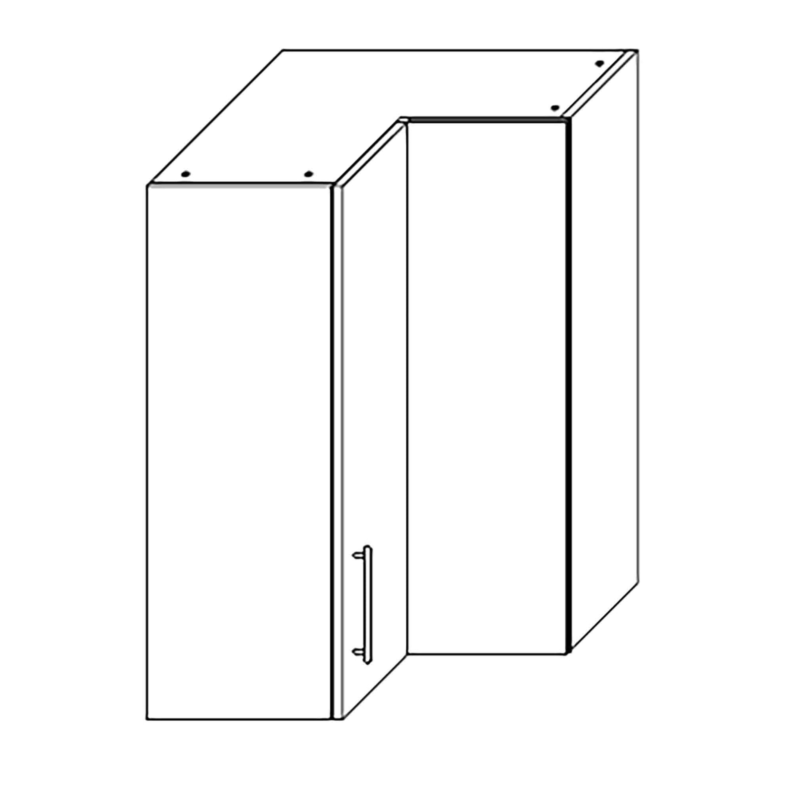 Caisson de coin haut d'armoire 1 portes, 1 tablette, 24'', gris lustré