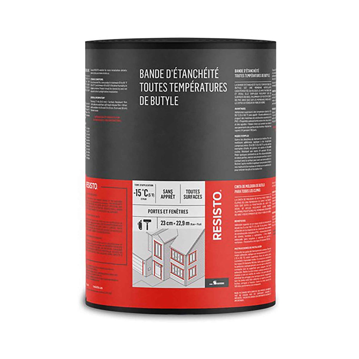 Bande d'étanchéité toutes températures au butyle, 12'' x 75'