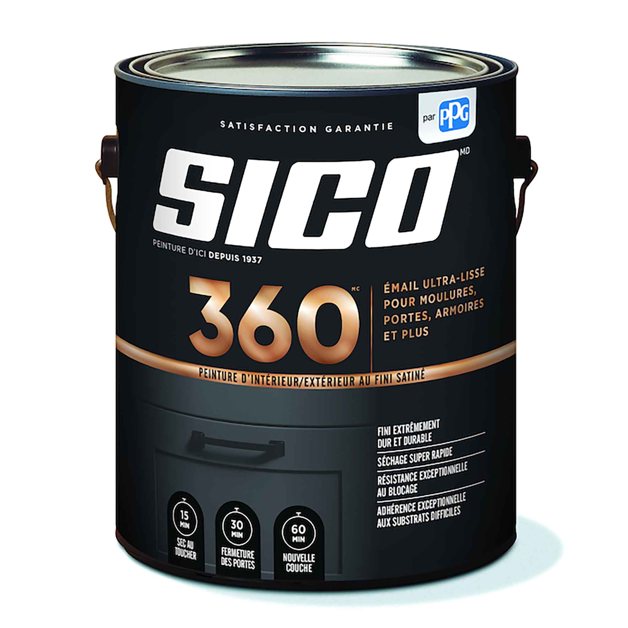 Peinture Sico 360, satinée, blanche à teinter, 946 ml