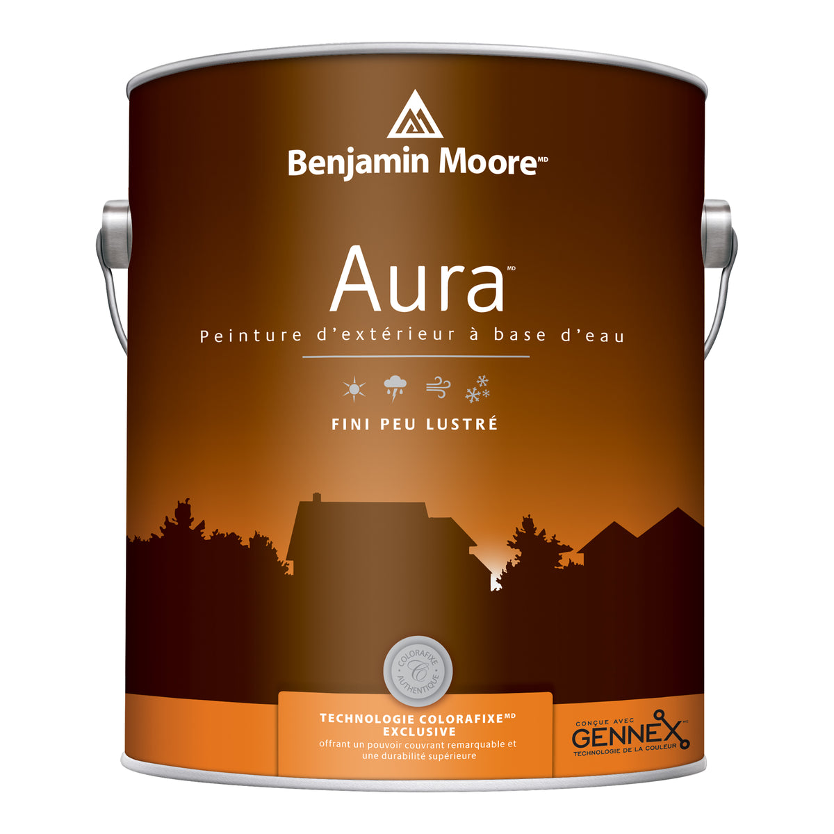 Peinture d’extérieur à base d’eau fini peu lustré, base blanche 946 ml
