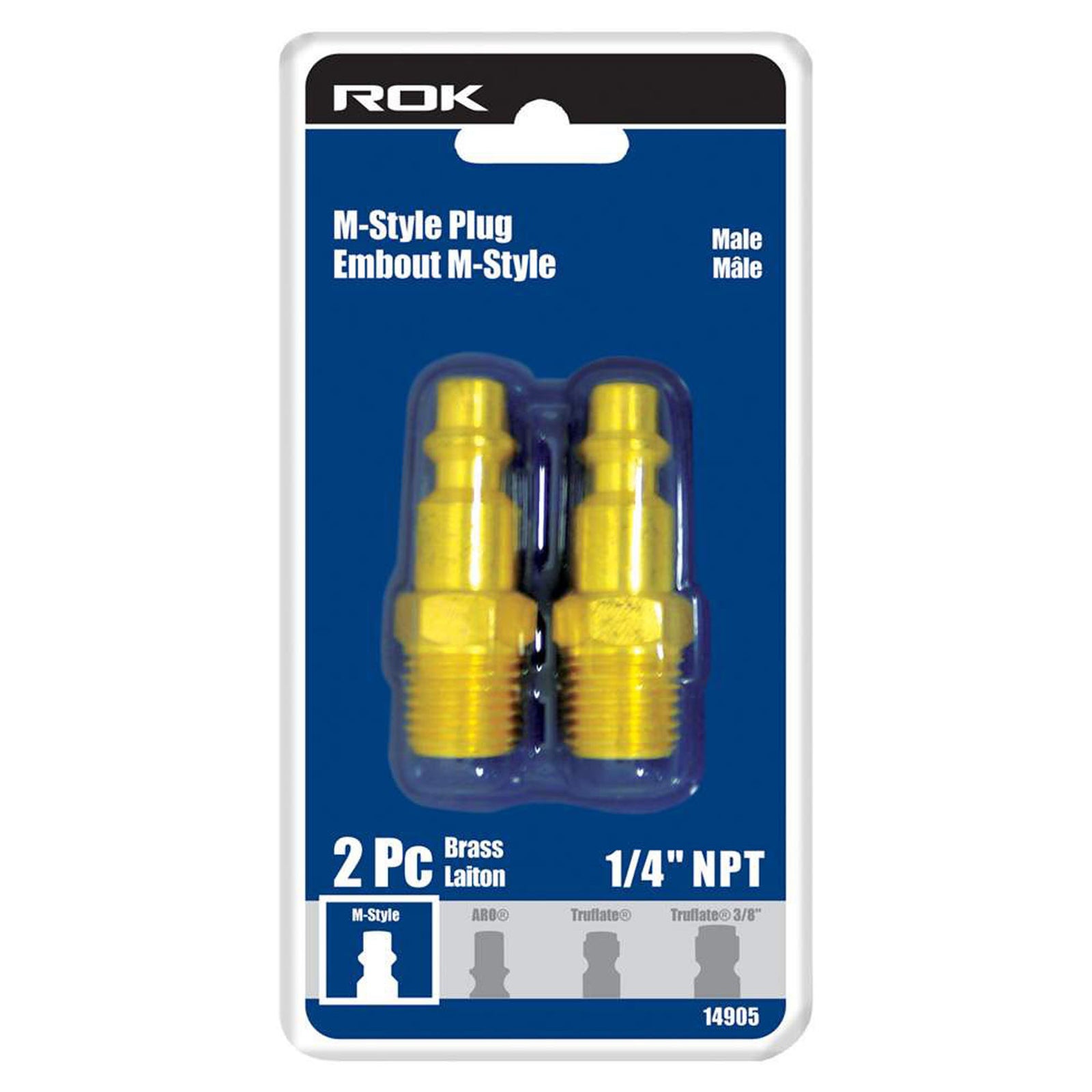 Embout mâle, de style M, 1/4'' NPT (emballage de 2)