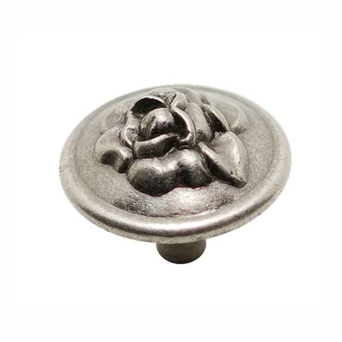 Bouton moderne en aluminium, étain brossée, 32 mm (emballage de 10)