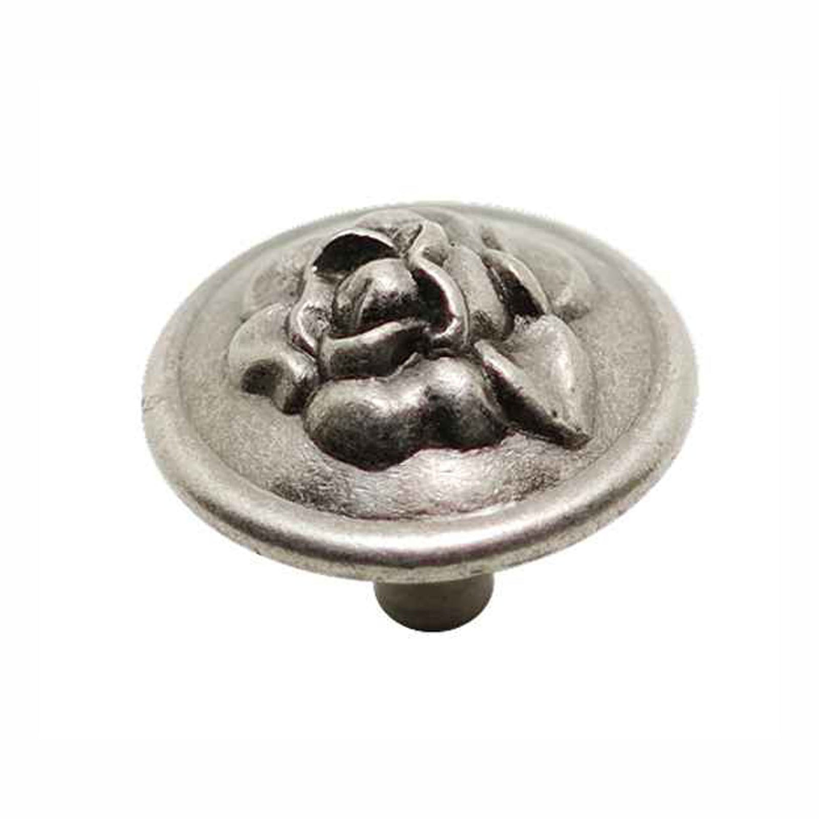 Bouton moderne en aluminium, étain brossée, 32 mm (emballage de 10)