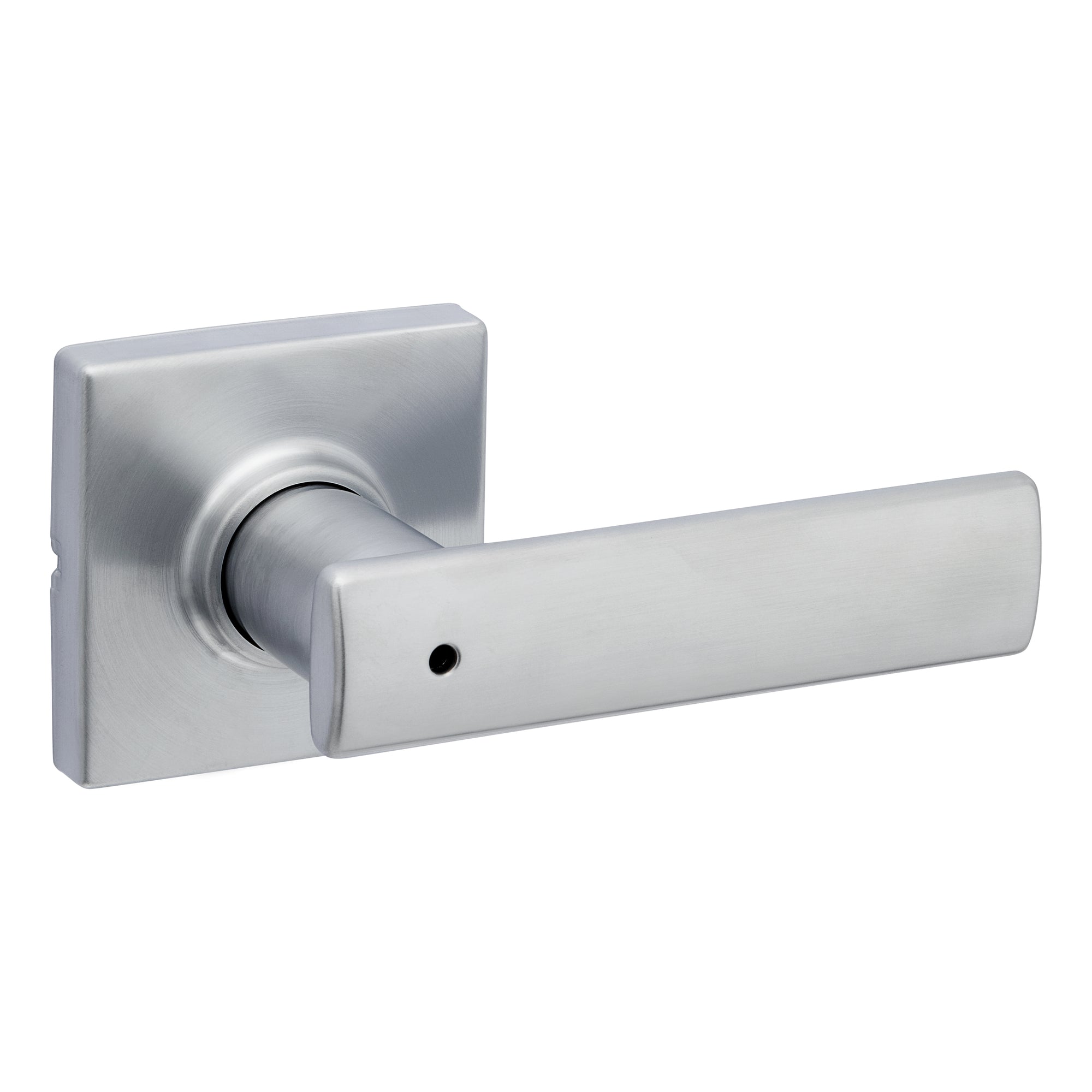 Poignée privée Breton avec rosette carrée, chrome satiné