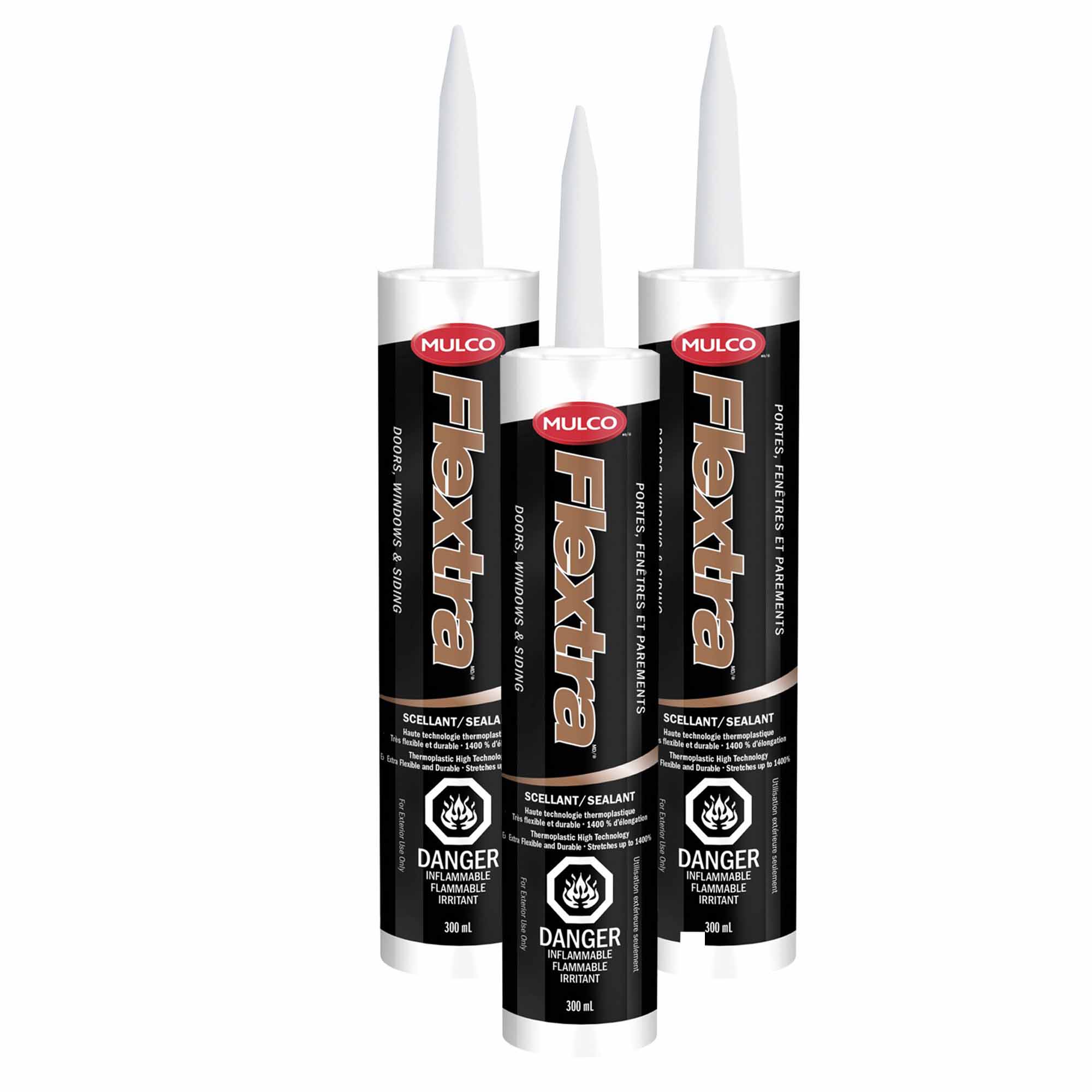 Scellant thermoplastique d'extérieur blanc glacier, 300 ml (paquet de 3 tubes)