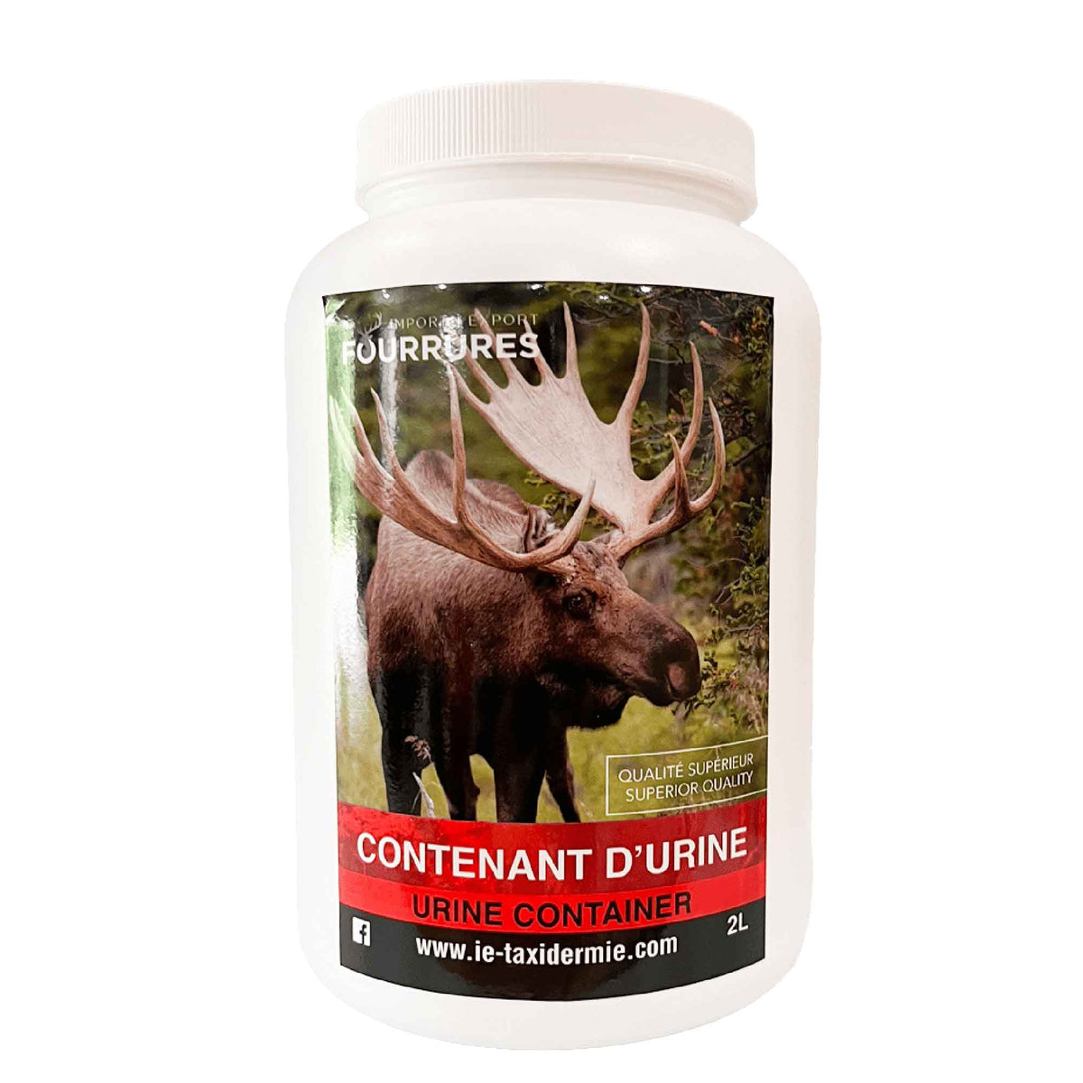 Contenant de conservation pour l'urine d'orignal, 2 litres