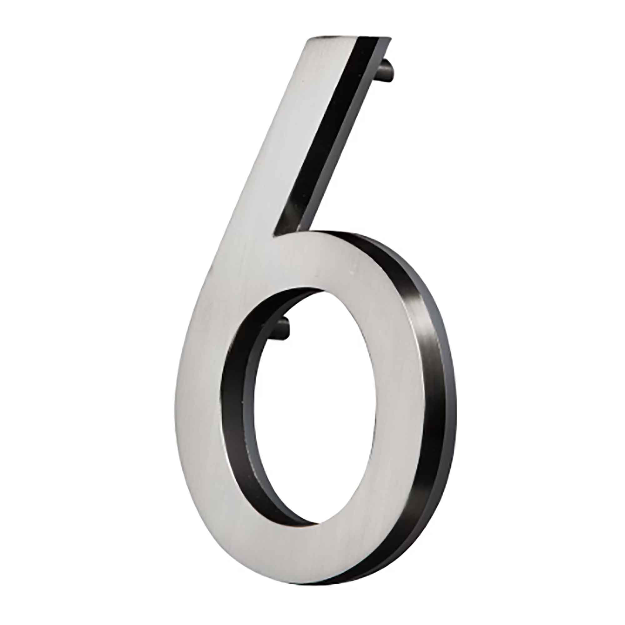 Chiffre d'adresse civique 9'', aluminium, #6