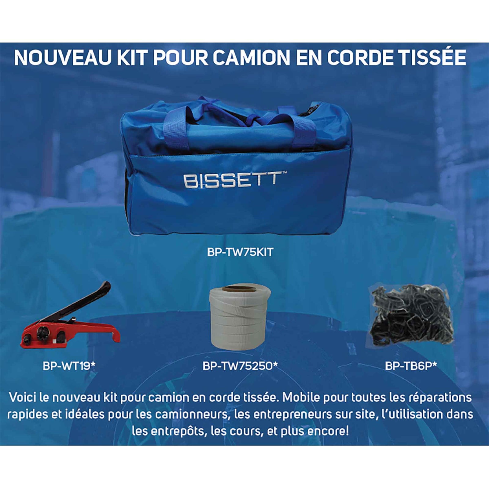 Ensemble de corde à tisser pour camion