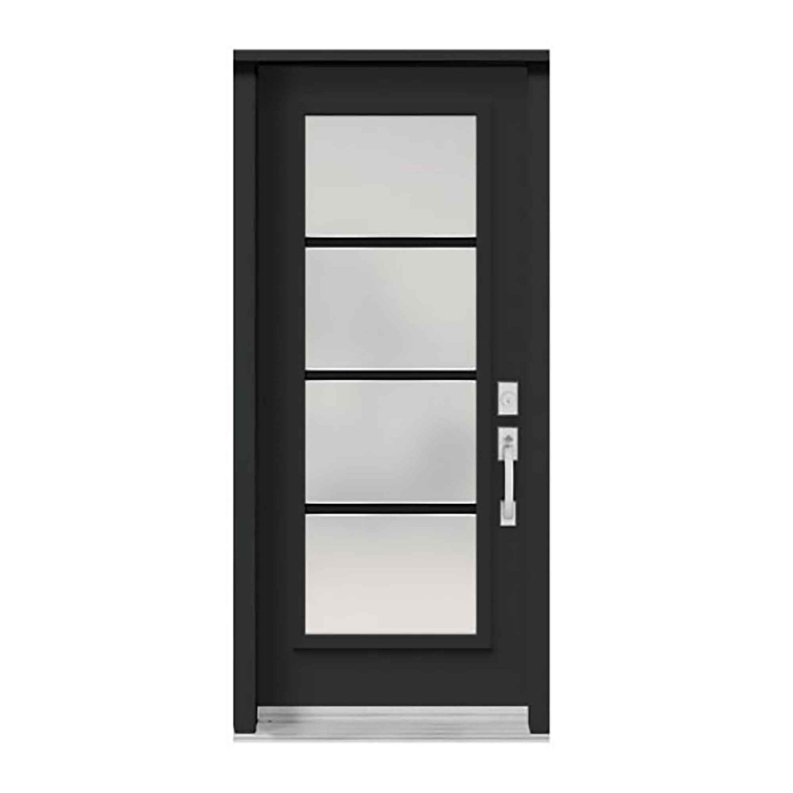 Porte d'acier Extérieur modèle noir Pur, gauche, 34''