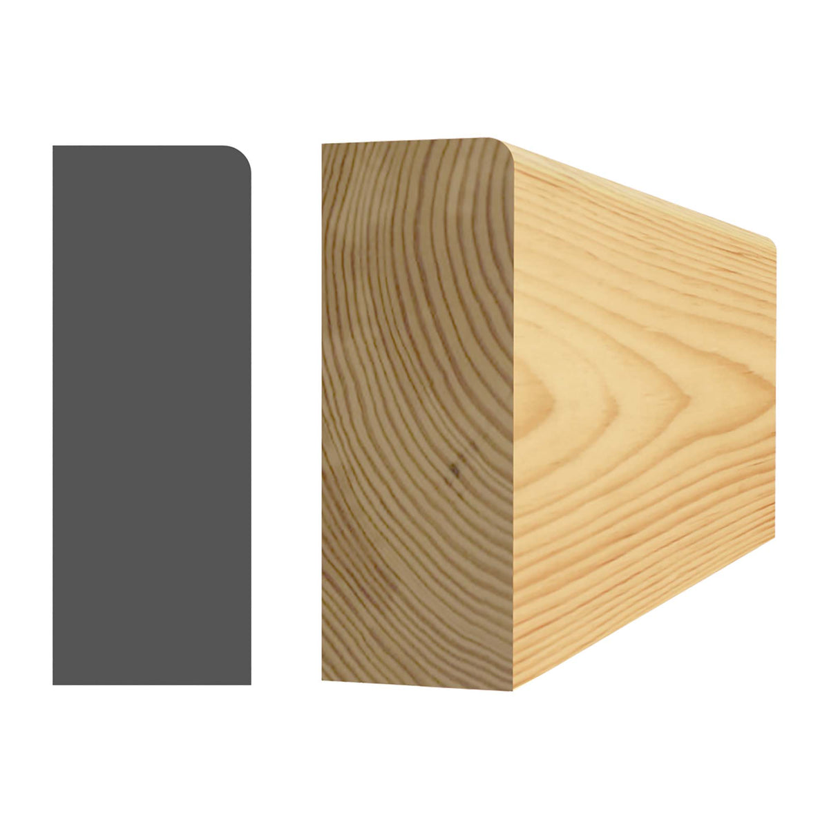 Arrêt de porte en pin jointé 7/16&#39;&#39; x 1-1/16&#39;&#39; x 82&#39;&#39;