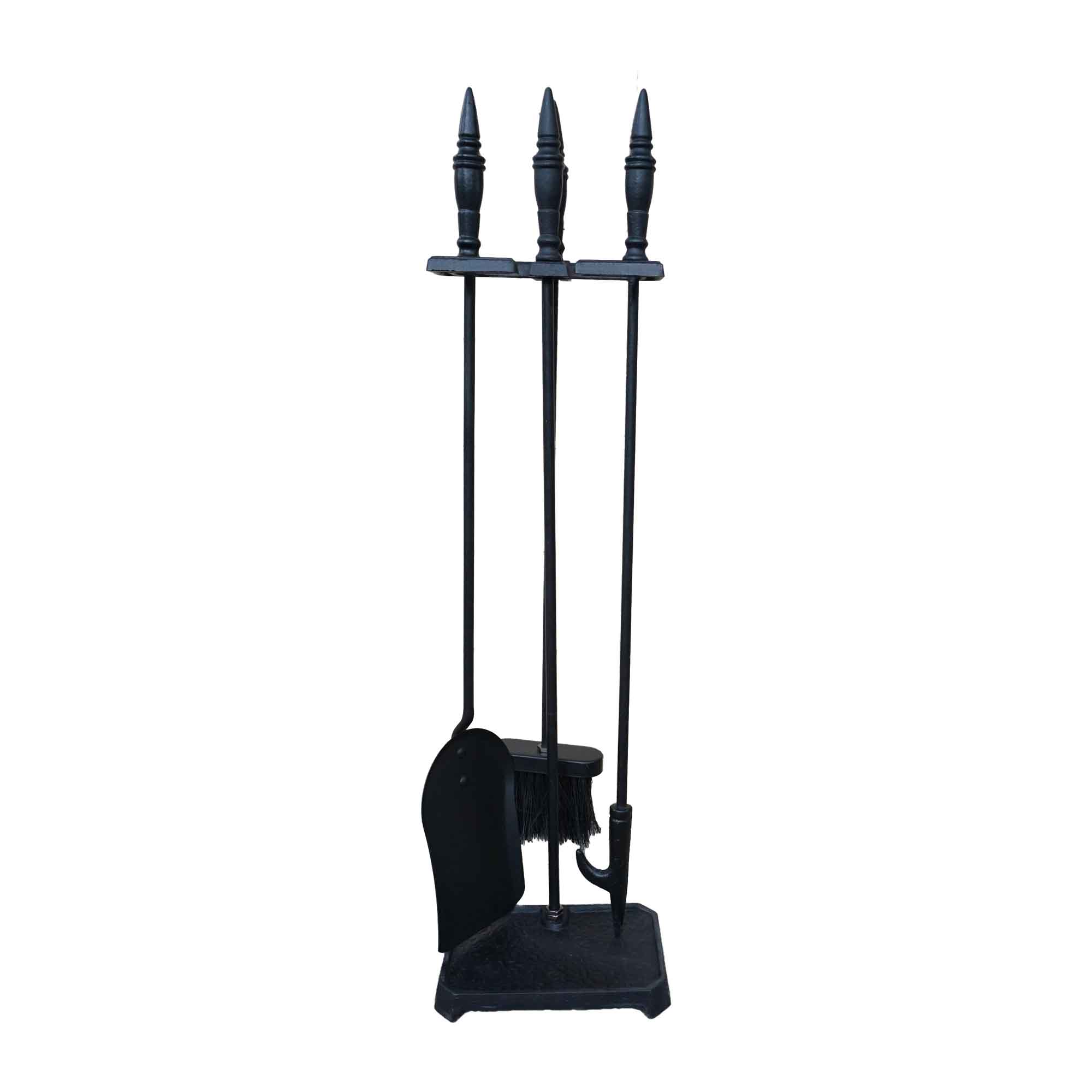 Ensemble d'outils pour le foyer sur piédestal noir de la collection "Autentica'', 4 pièces