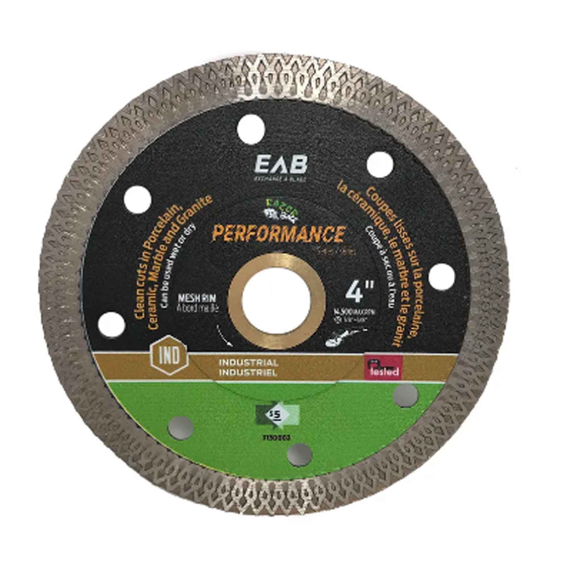 Lame de scie industrielle maillée au diamant pour la porcelaine, 4''