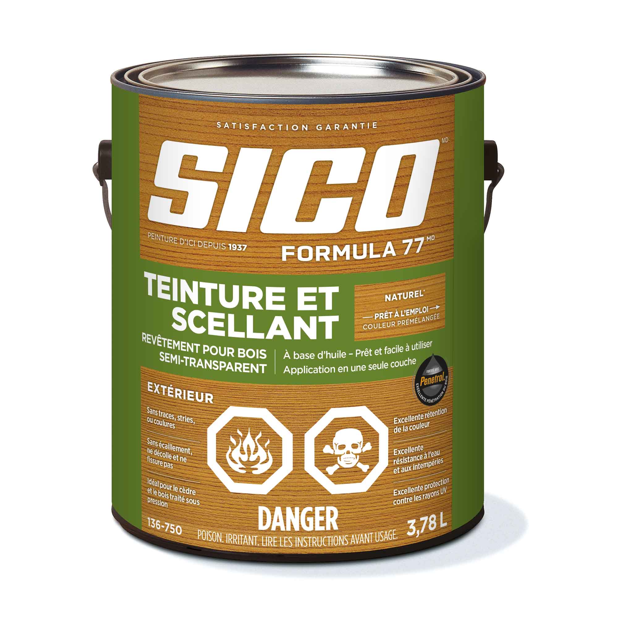 Teinture extérieur Formula 77, naturel, 3,78 litres