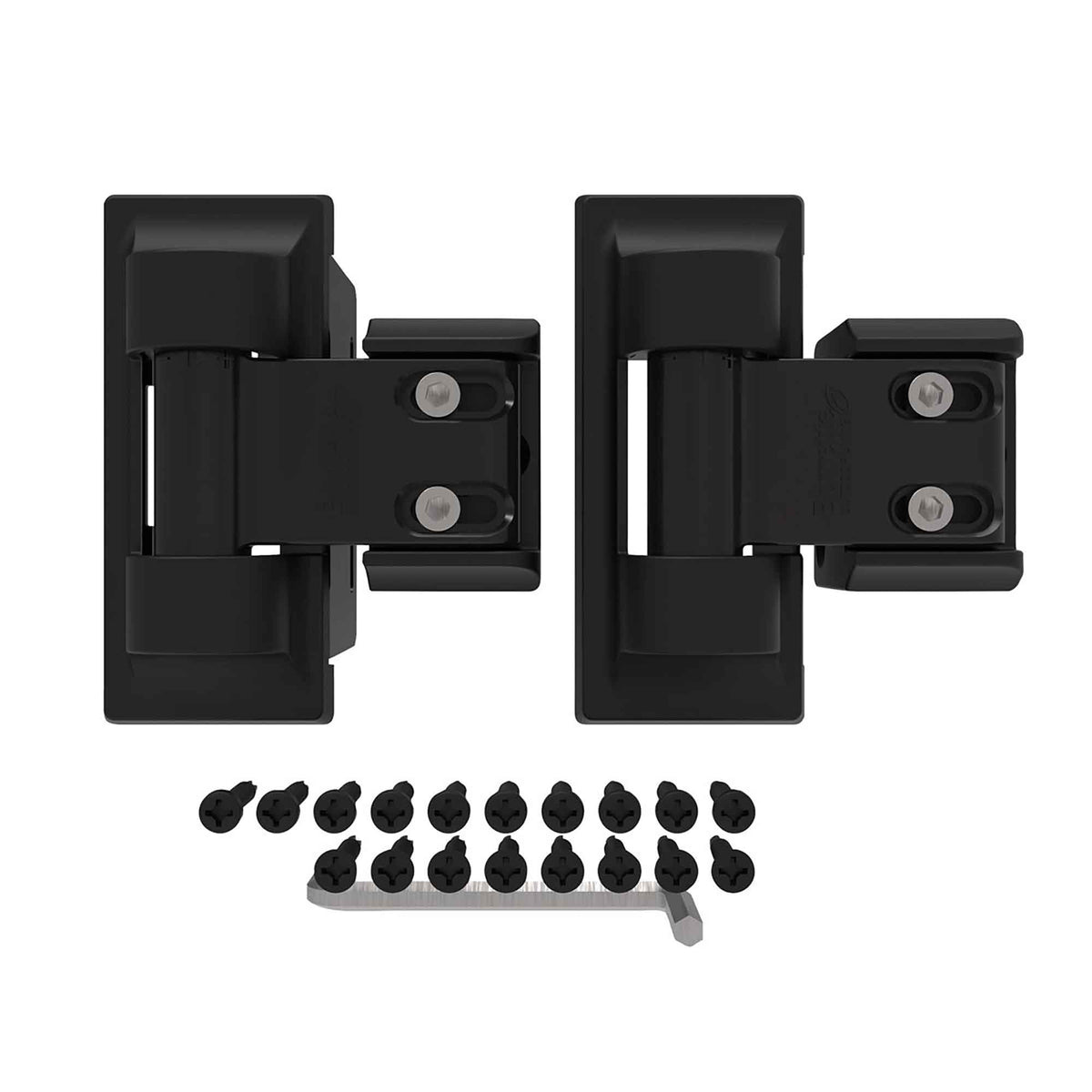 Charnière enveloppante standard en acier noir, 2 unités