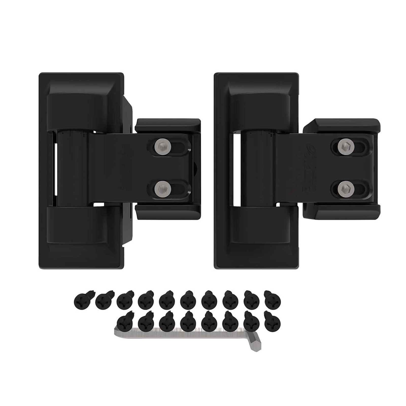 Charnière enveloppante standard en acier noir, 2 unités
