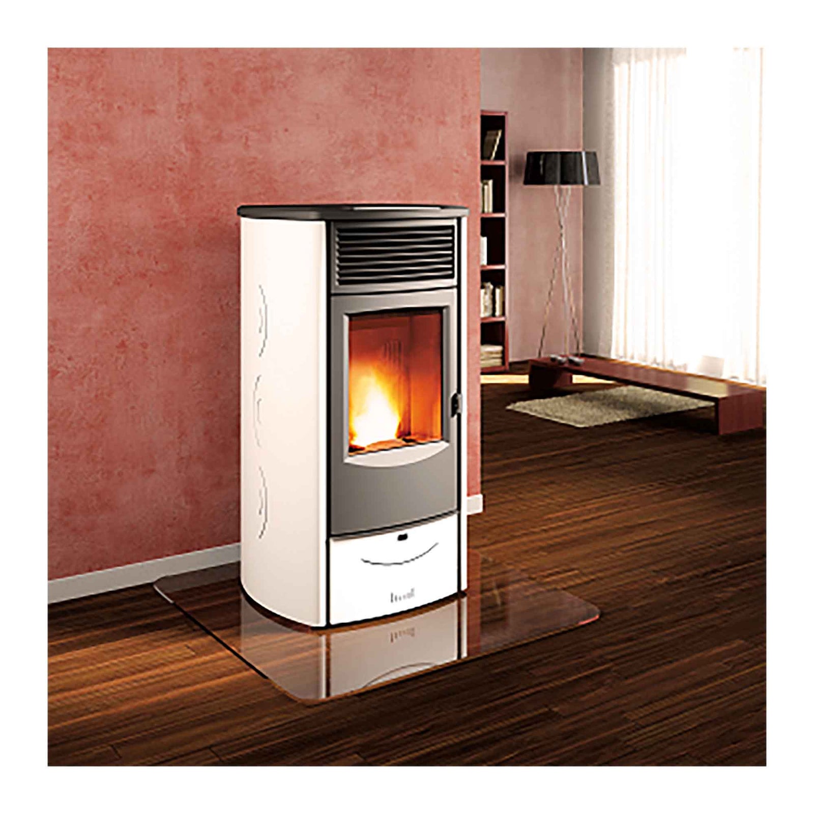 Poêle aux granules Piazzette, Sabrina 2,0, blanc