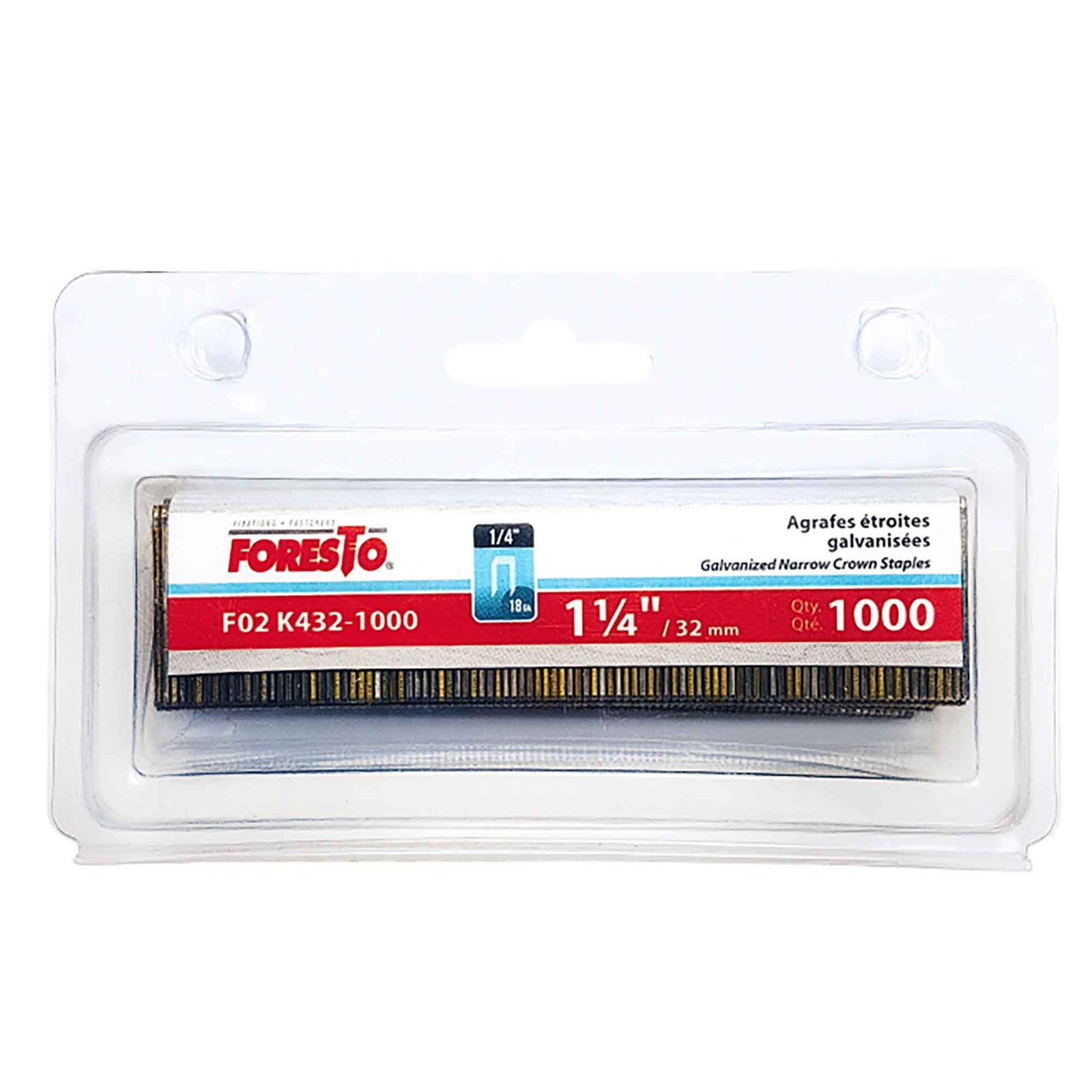 Agrafes en acier inoxydable, 1/4’’ x 1/4’’