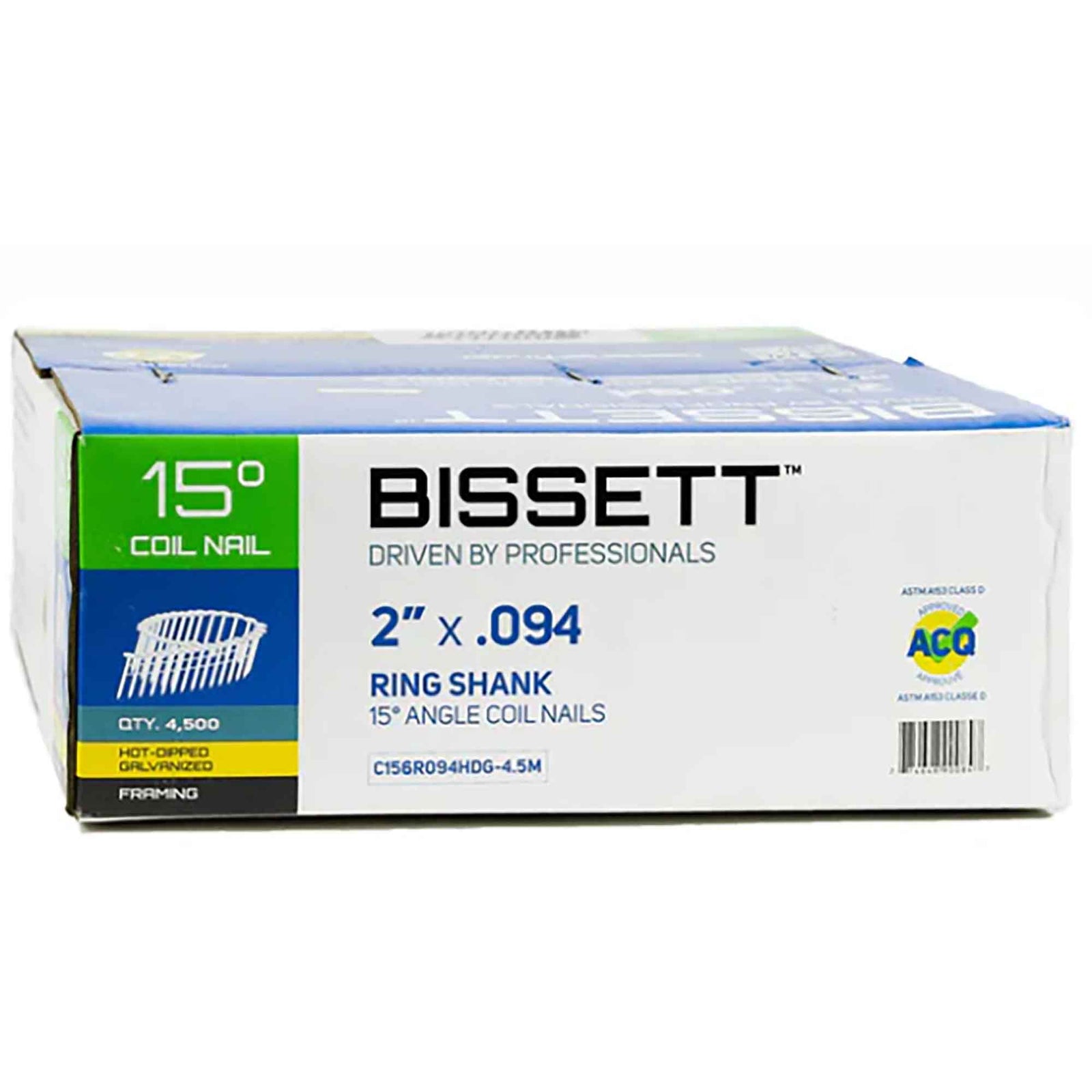 Clous à charpente annelée en acier galvanisé à chaud, 2’’