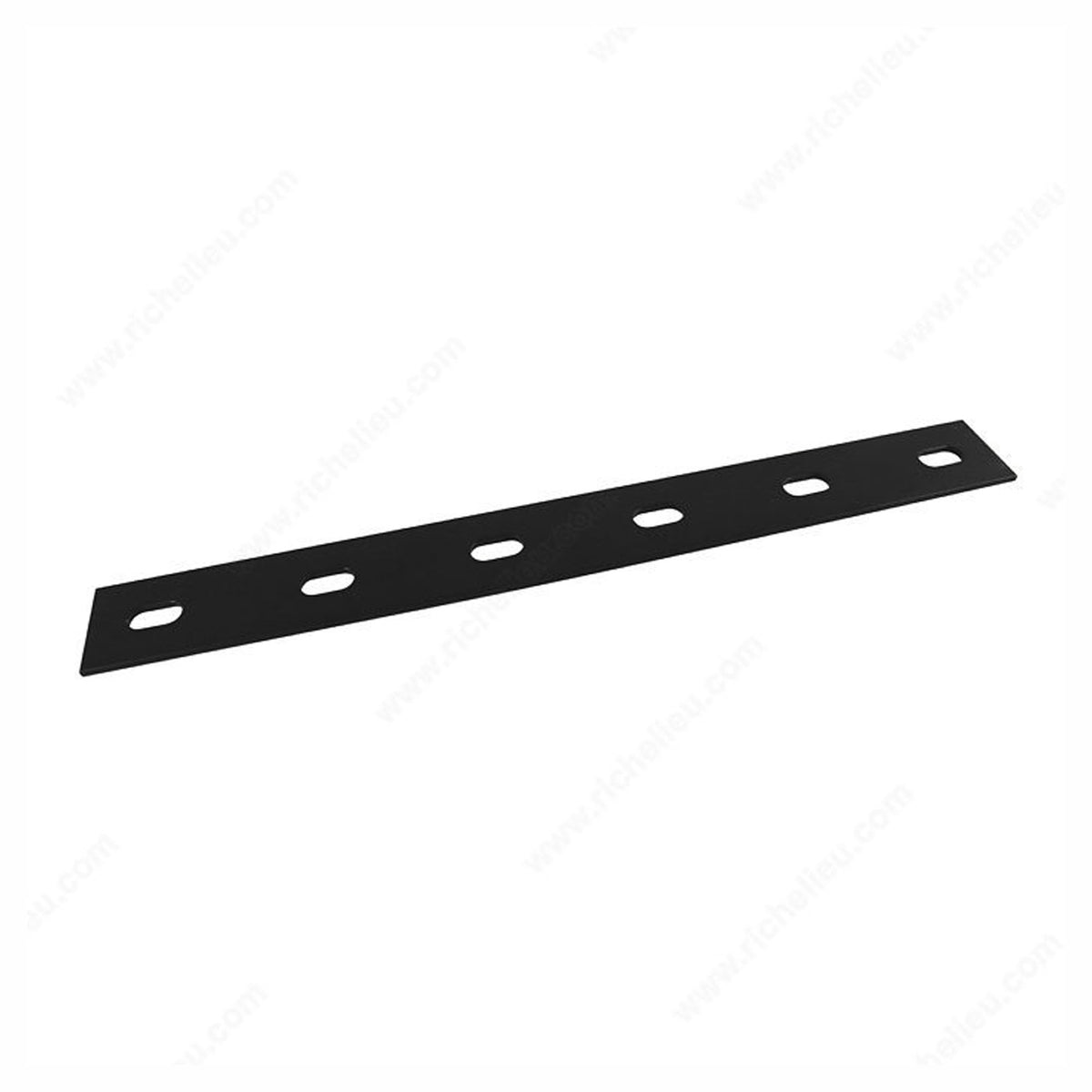 Plaque de fixation droite, partiellement réglable, noire, 14'' x 1-1/2'' x 1/4''