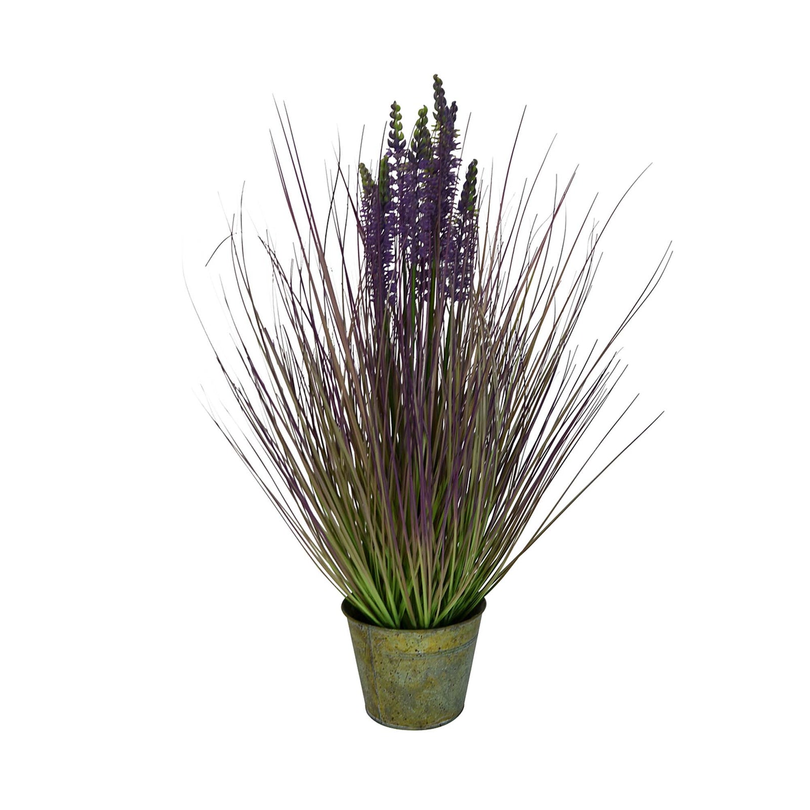 Lavande artificielle dans un pot de métal, 26''