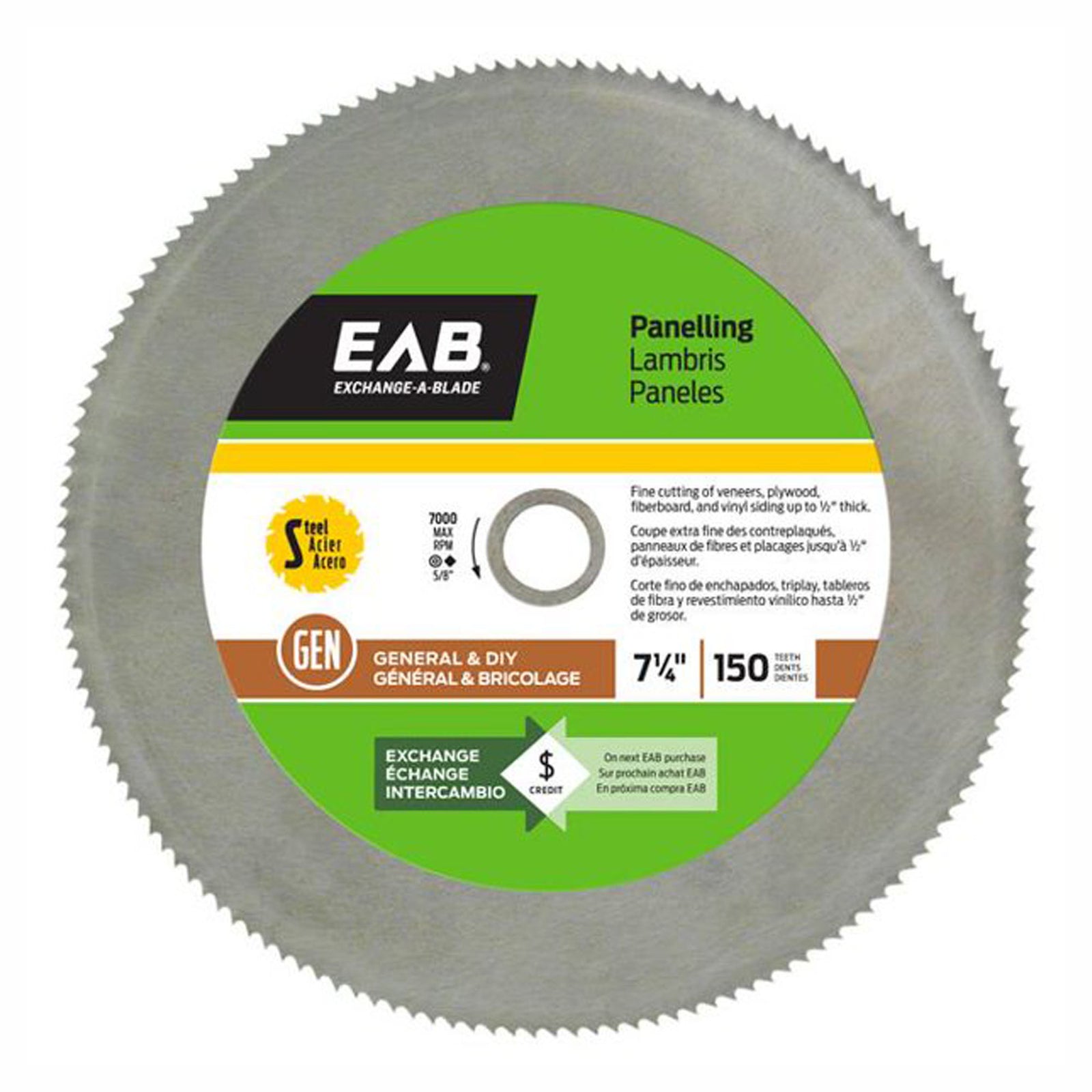 Lame de scie circulaire, 7-1/4'' x150 dents, pour la finition et le lambris