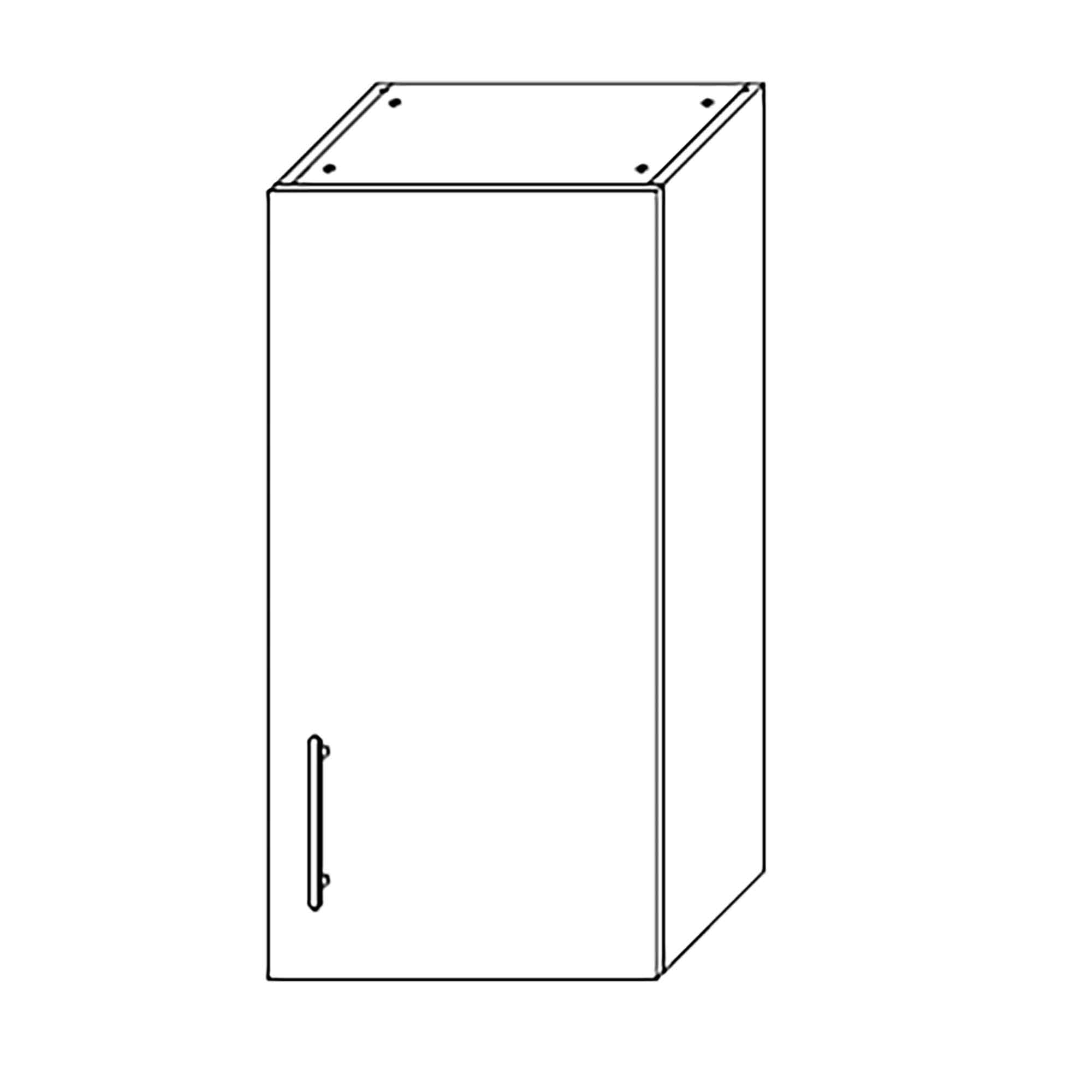 Caisson haut d'armoire 1 porte, 2 tablettes, 18'', noir mat