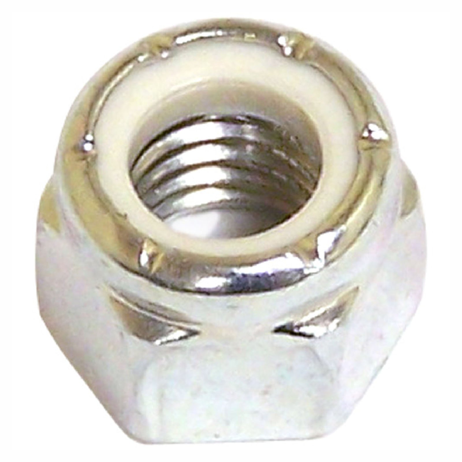 AA - Écrou de blocage hexagonal avec insertion de nylon, zinc, #10-32 (emballage de 8)