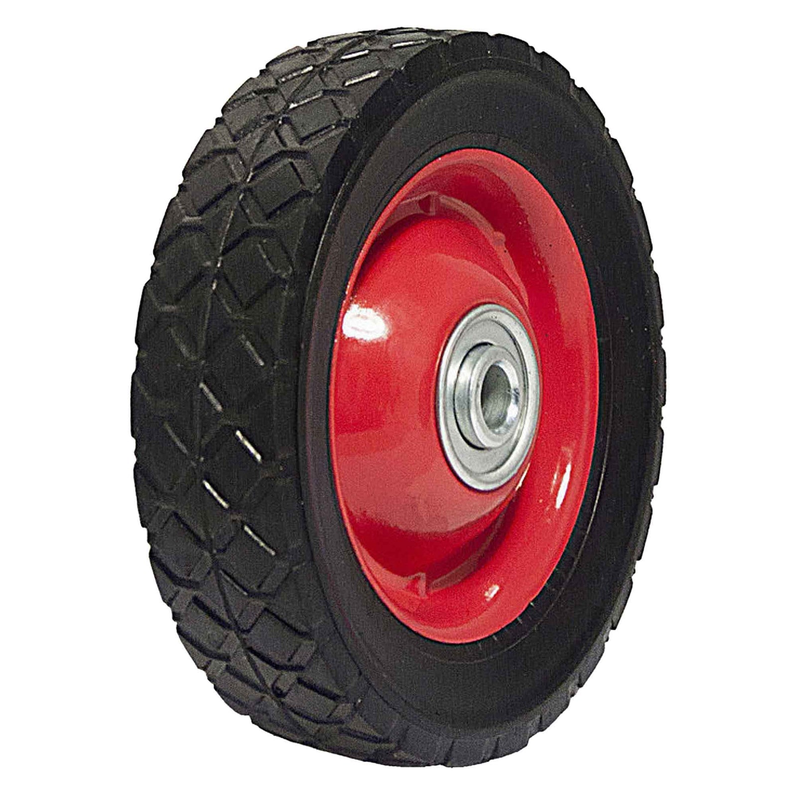 Roue en acier pour brouette de jardin rouge, 1-1/2'' x 6''