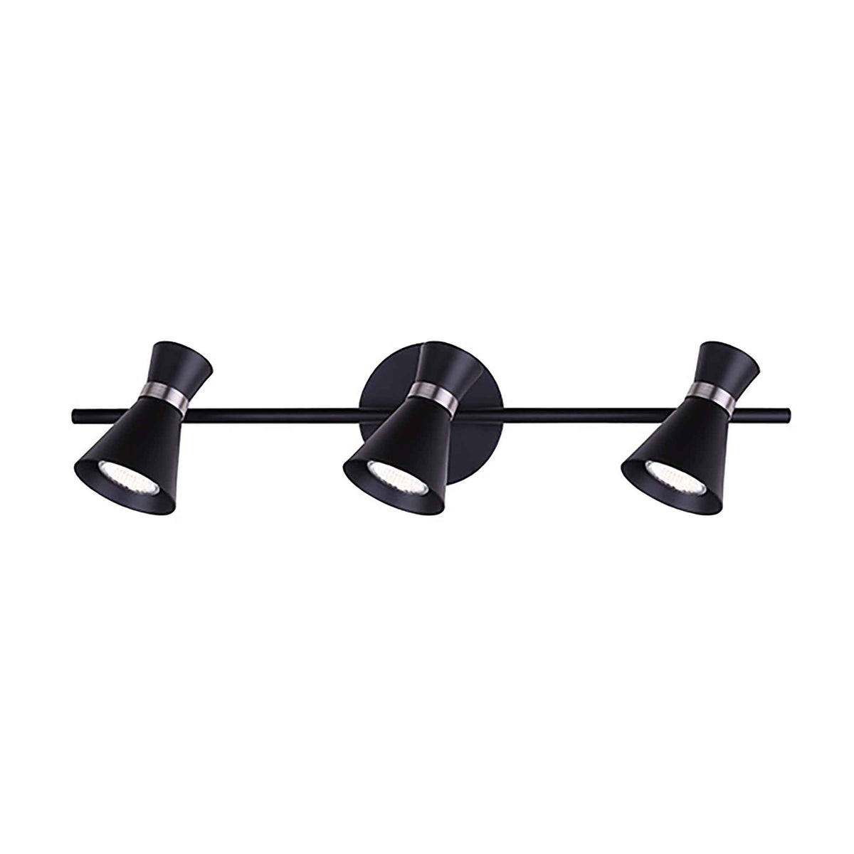 Luminaire sur rail noir, 3 lumières