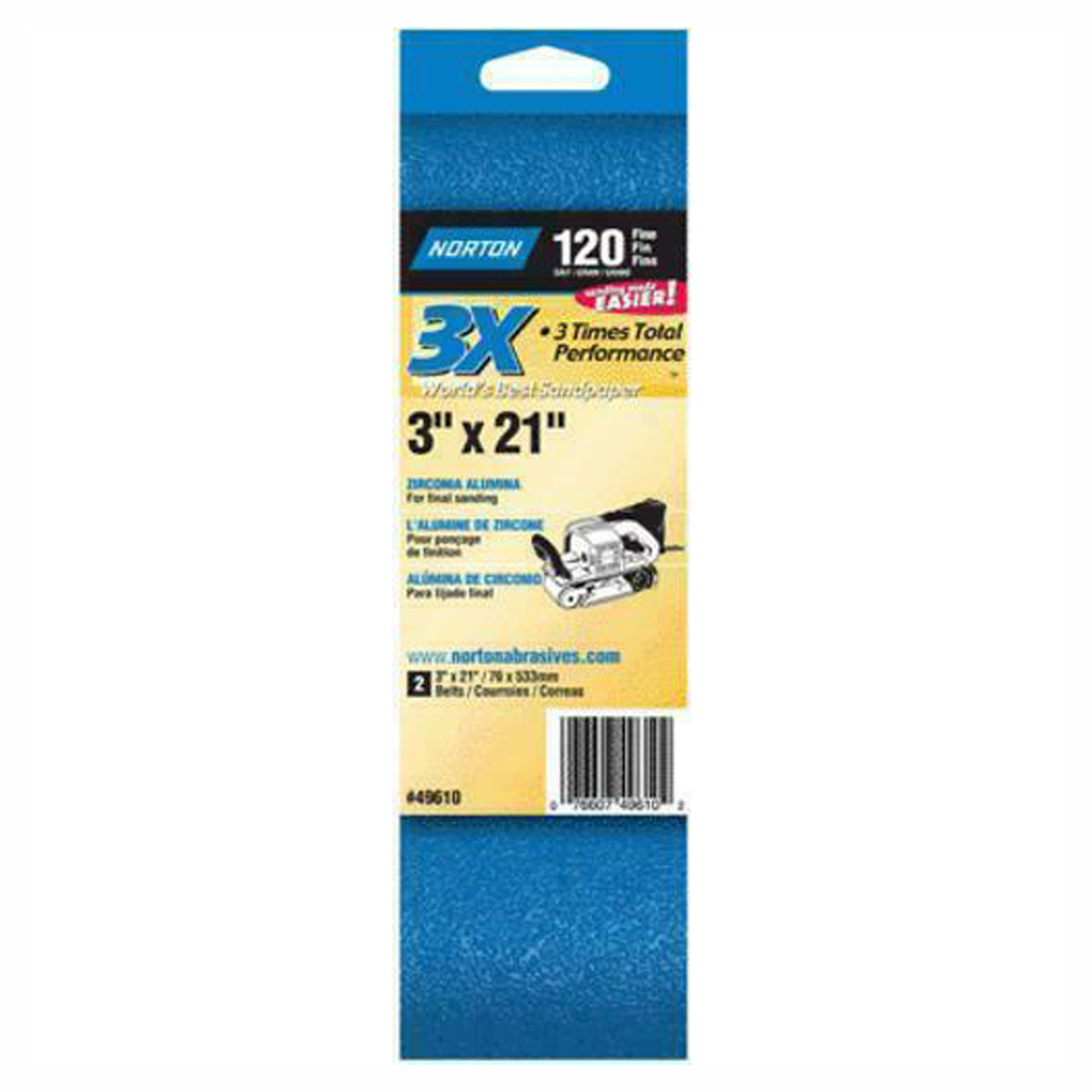 Courroie abrasive, 3'' x 21'', 120 gr