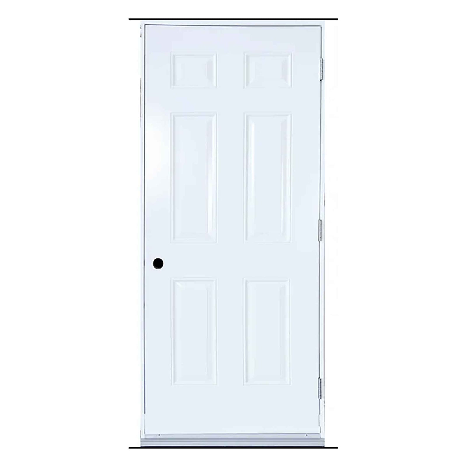 Porte d'acier extérieur, modèle B01, droite 34'', blanc