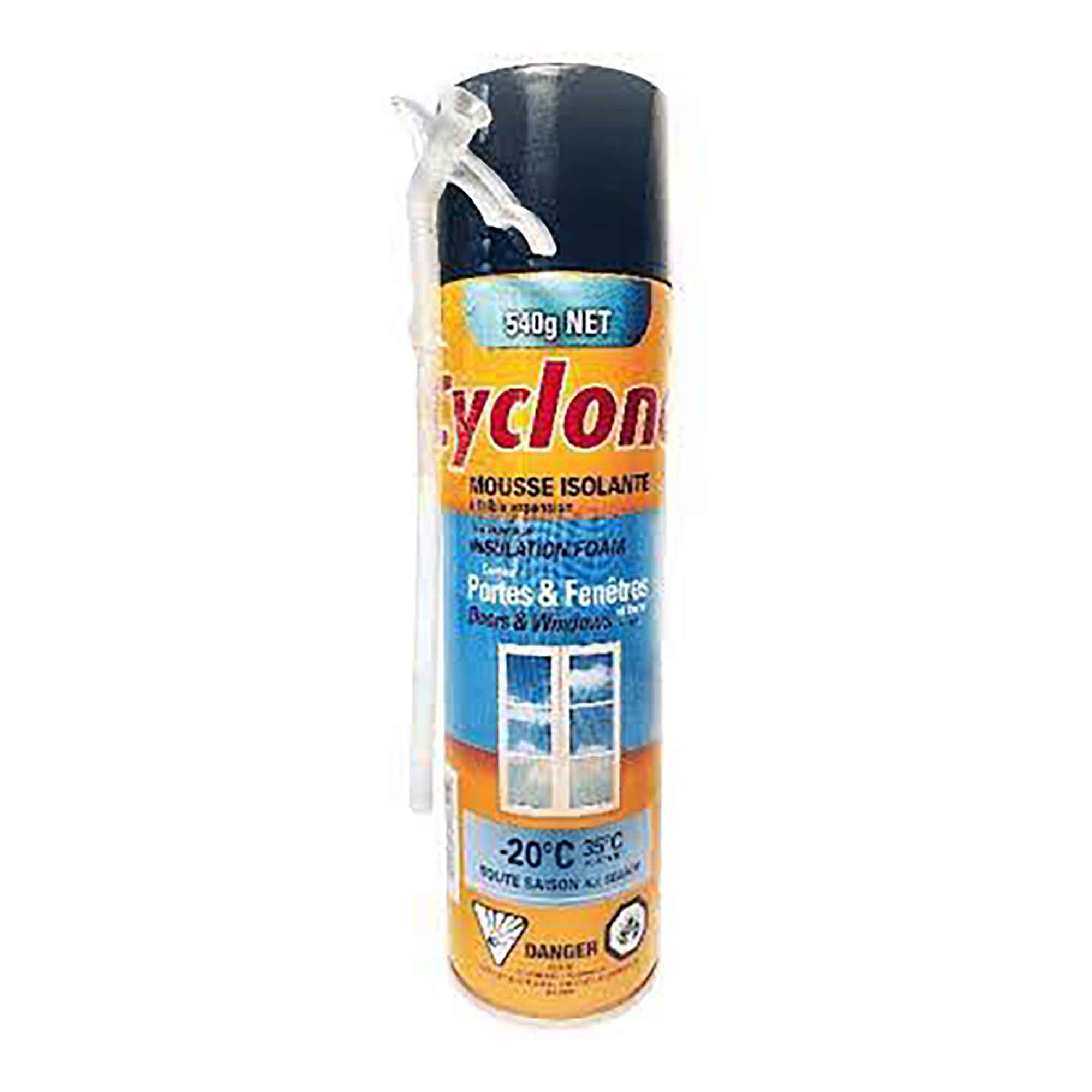 Mousse isolante pistolet  avec paille 540 gr,   -20 ° à +35 °