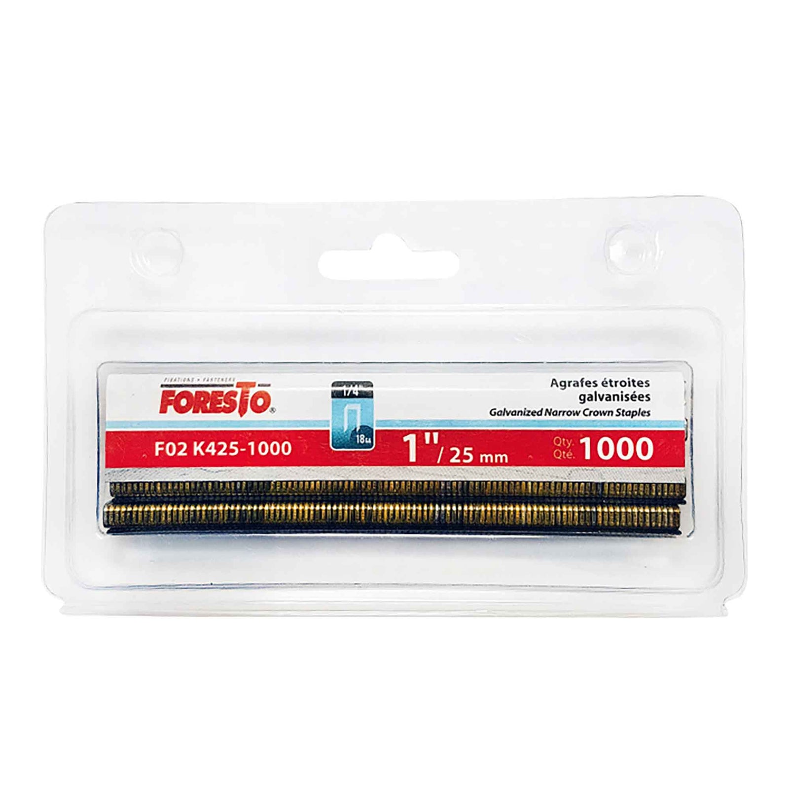 Agrafe en acier galvanisé, 1-1/4’’ x 1’’