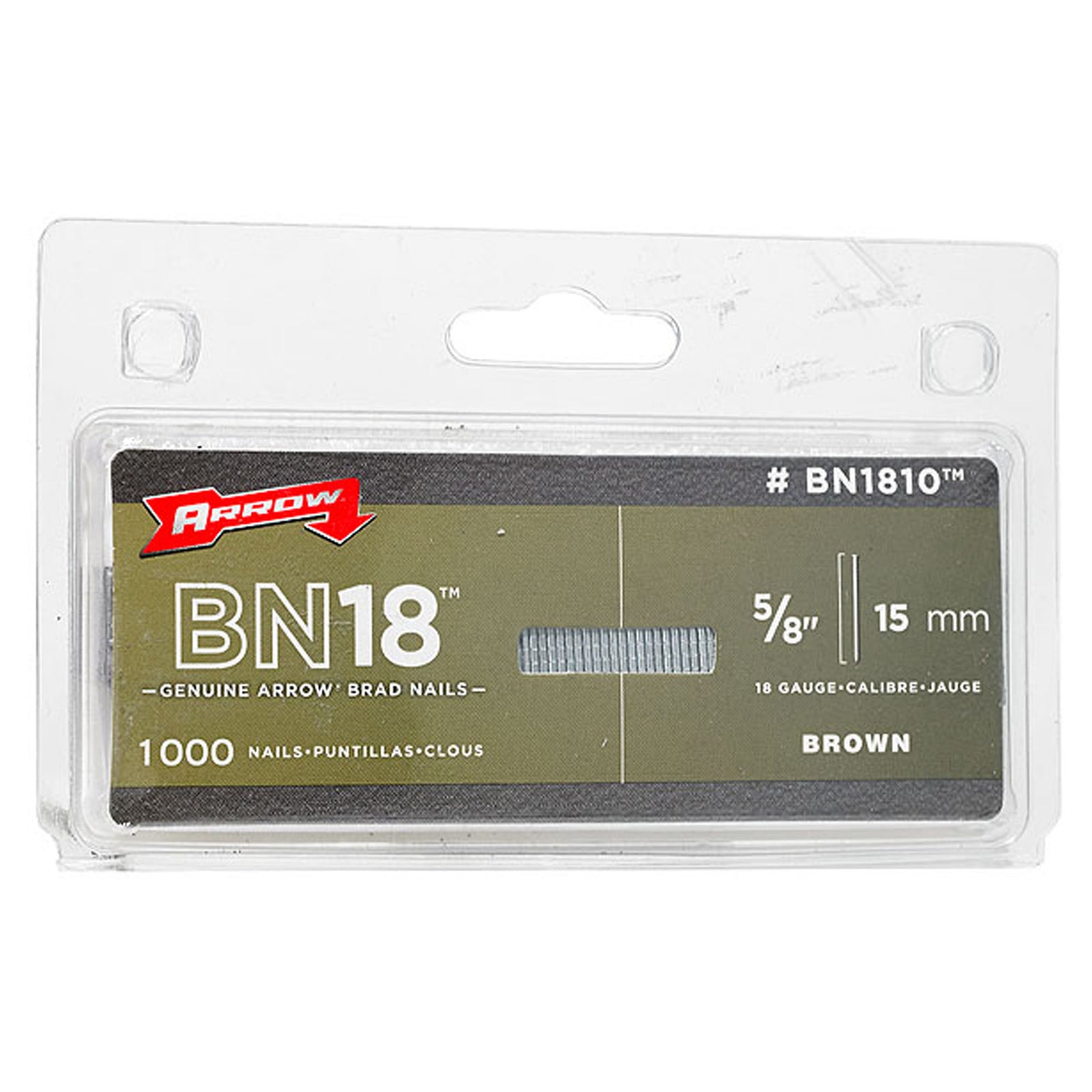 Clou de finition, brun, calibre 18, 5/8'' (emballage de 1000)