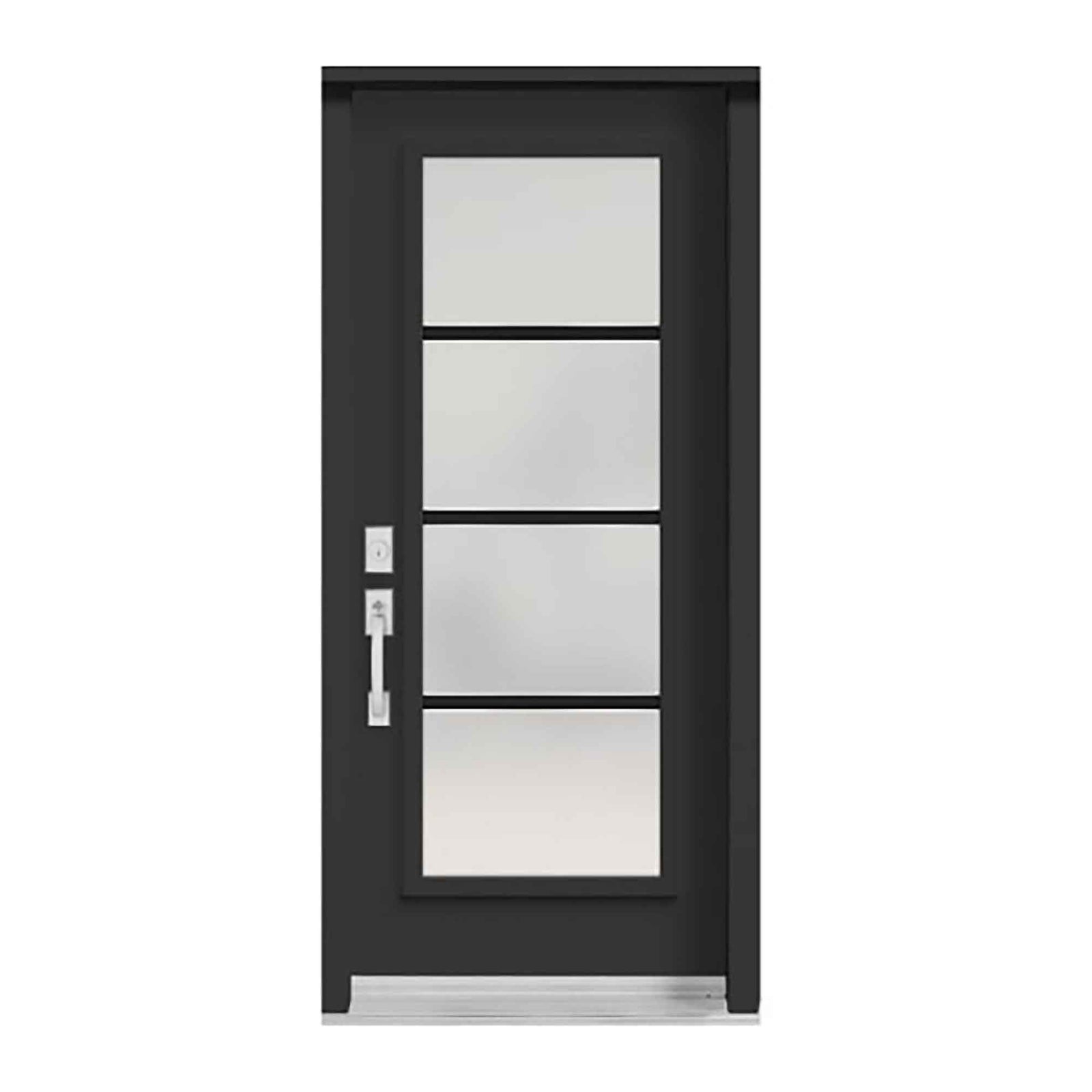 Porte d'acier Extérieur modèle noir Pur, droite, 34''