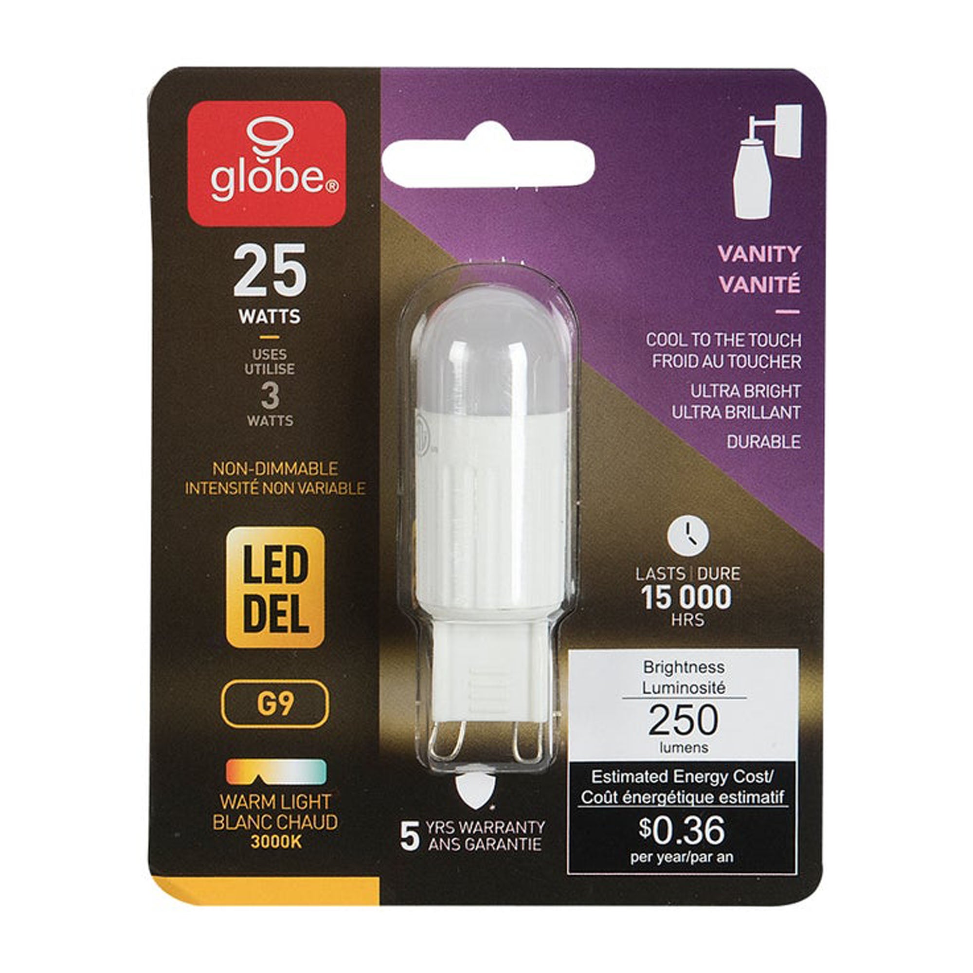 Ampoule DEL G9, 40 watts