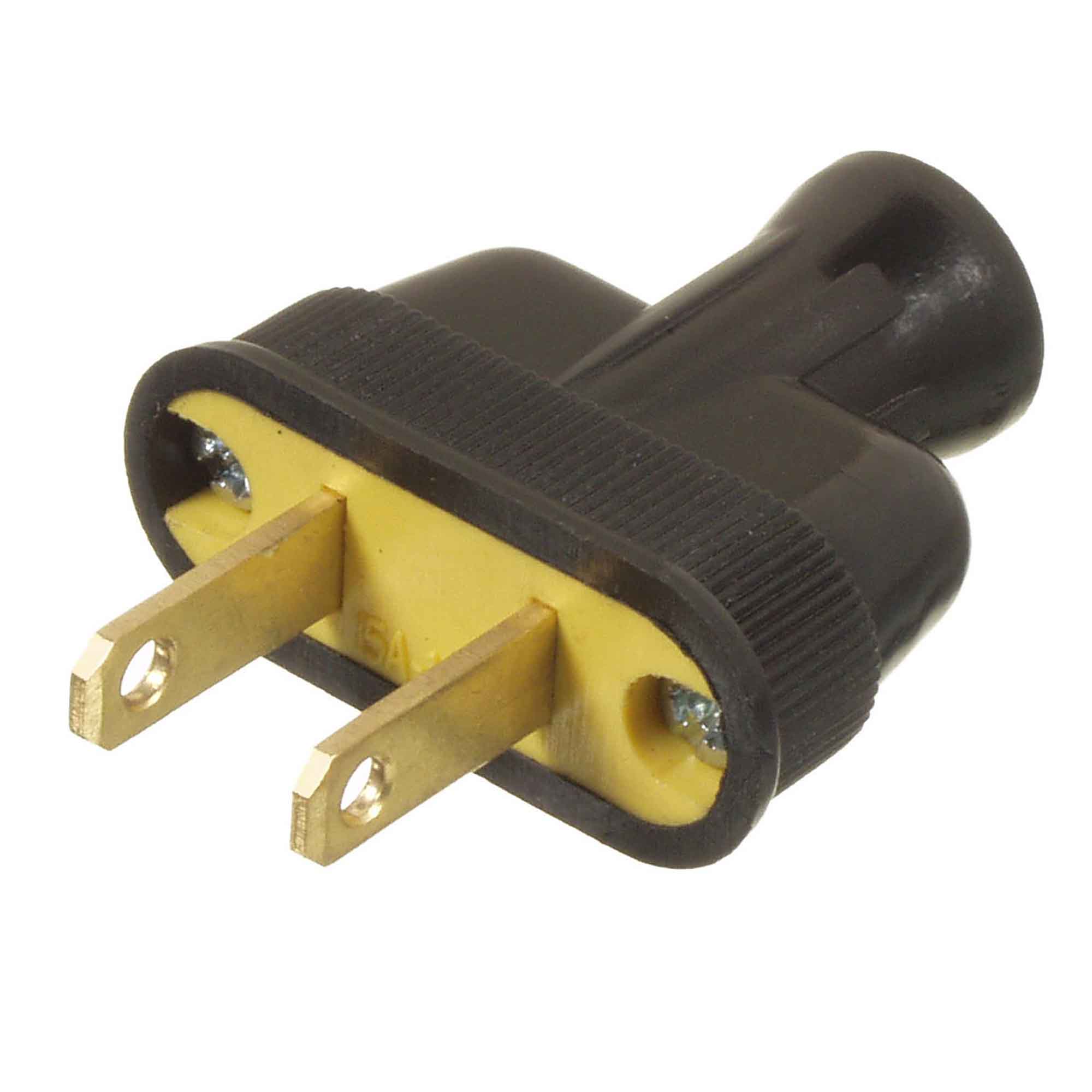 Fiche de service de 15 A / 125 V à 2 pôles et à 2 fils, noir