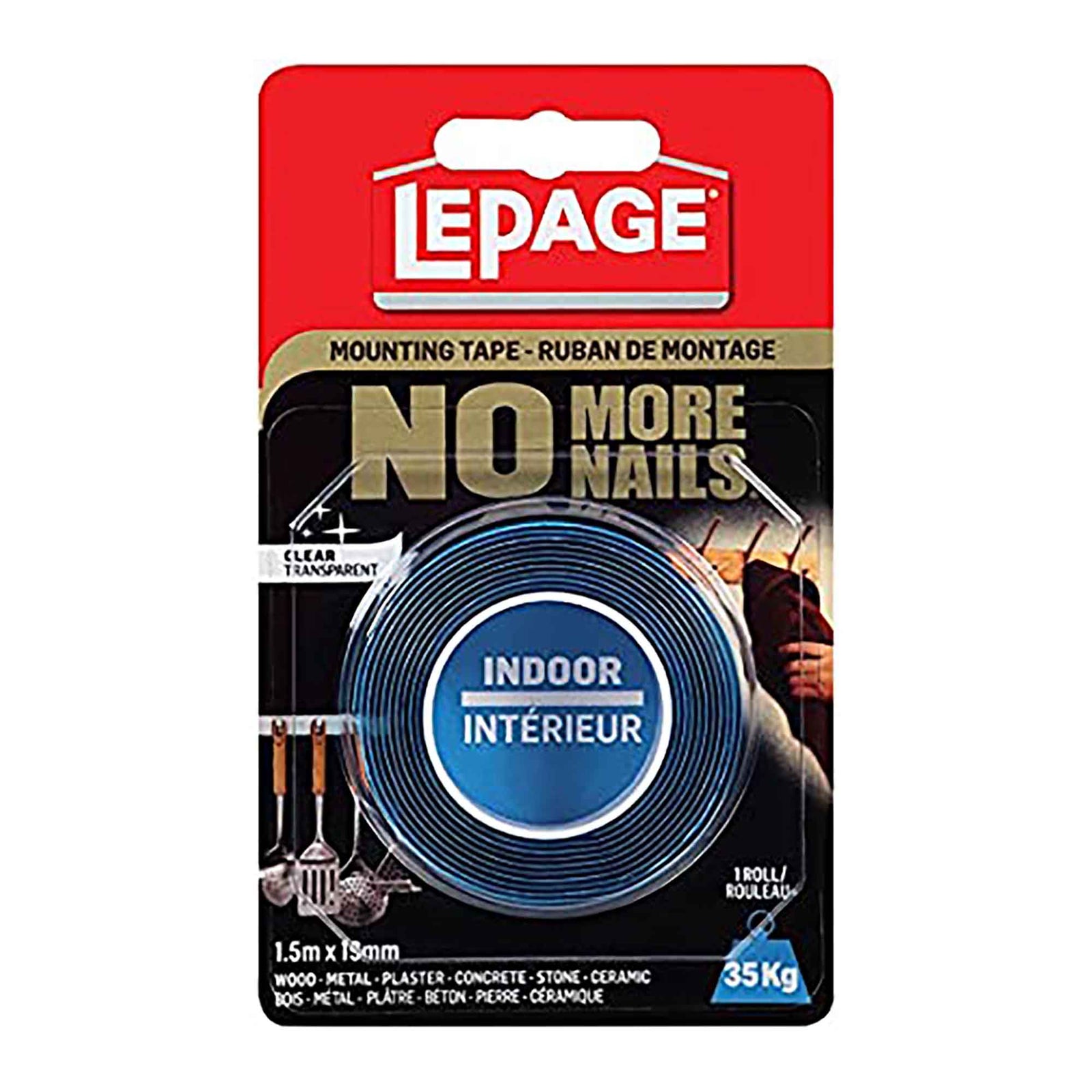 Rubans de montage No More Nails, intérieur