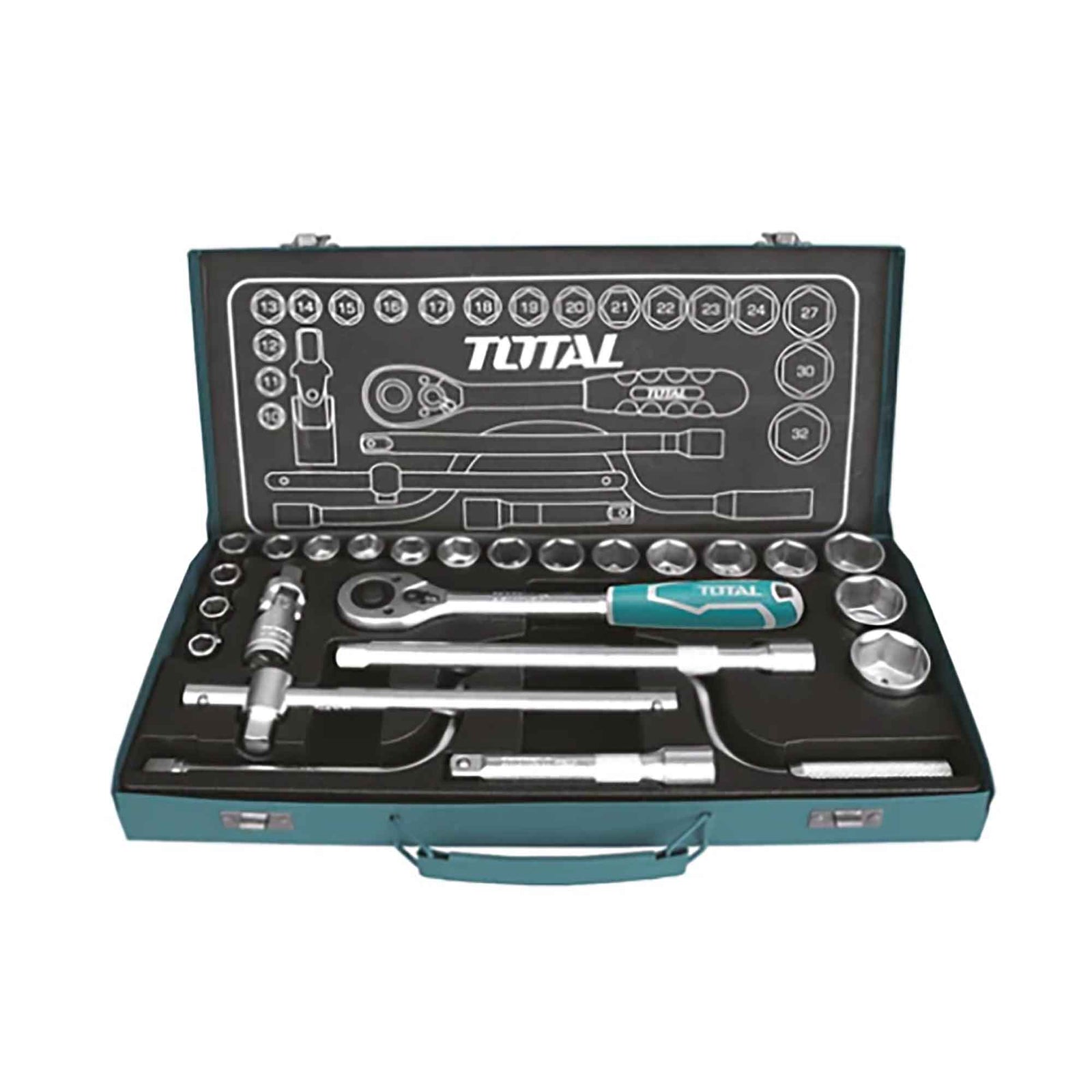 Ensemble de 24 douilles métriques à prise 1/2''