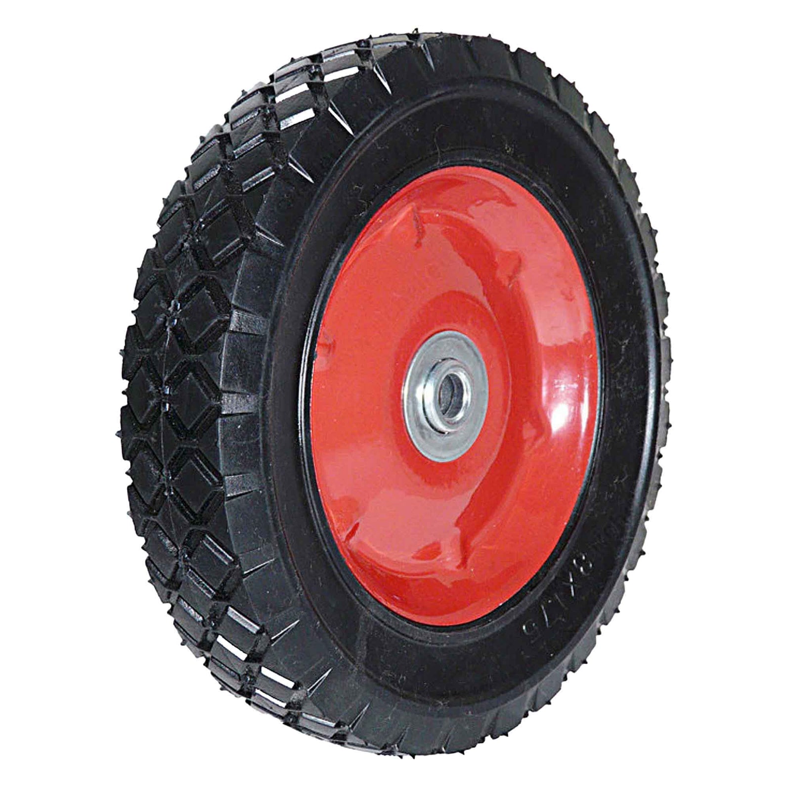 Roue en acier pour brouette de jardin rouge, 1-3/4'' x 8''