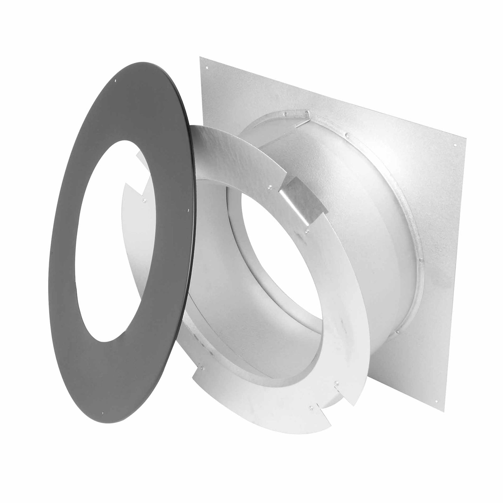 Bague murale noire, pour cheminée de 6''