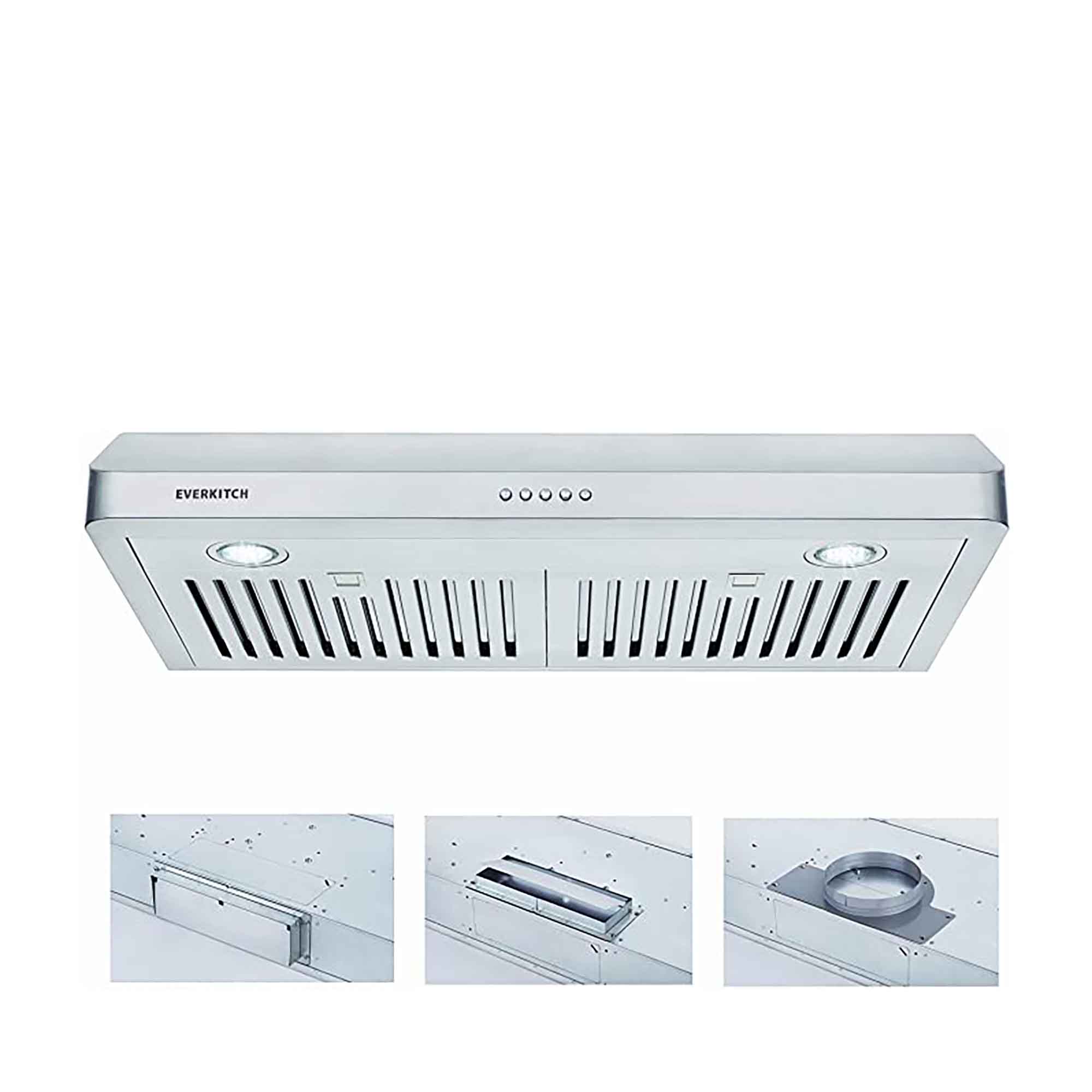 Hotte de cuisine en acier inoxydable 30'' 6 vitesses. 500 cfm