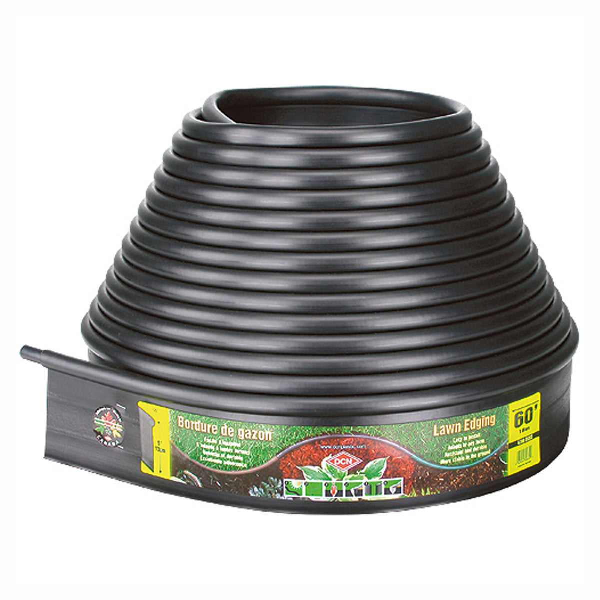 Rouleau de bordure pour gazon en plastique, noir, 5-1/4'' x 60'