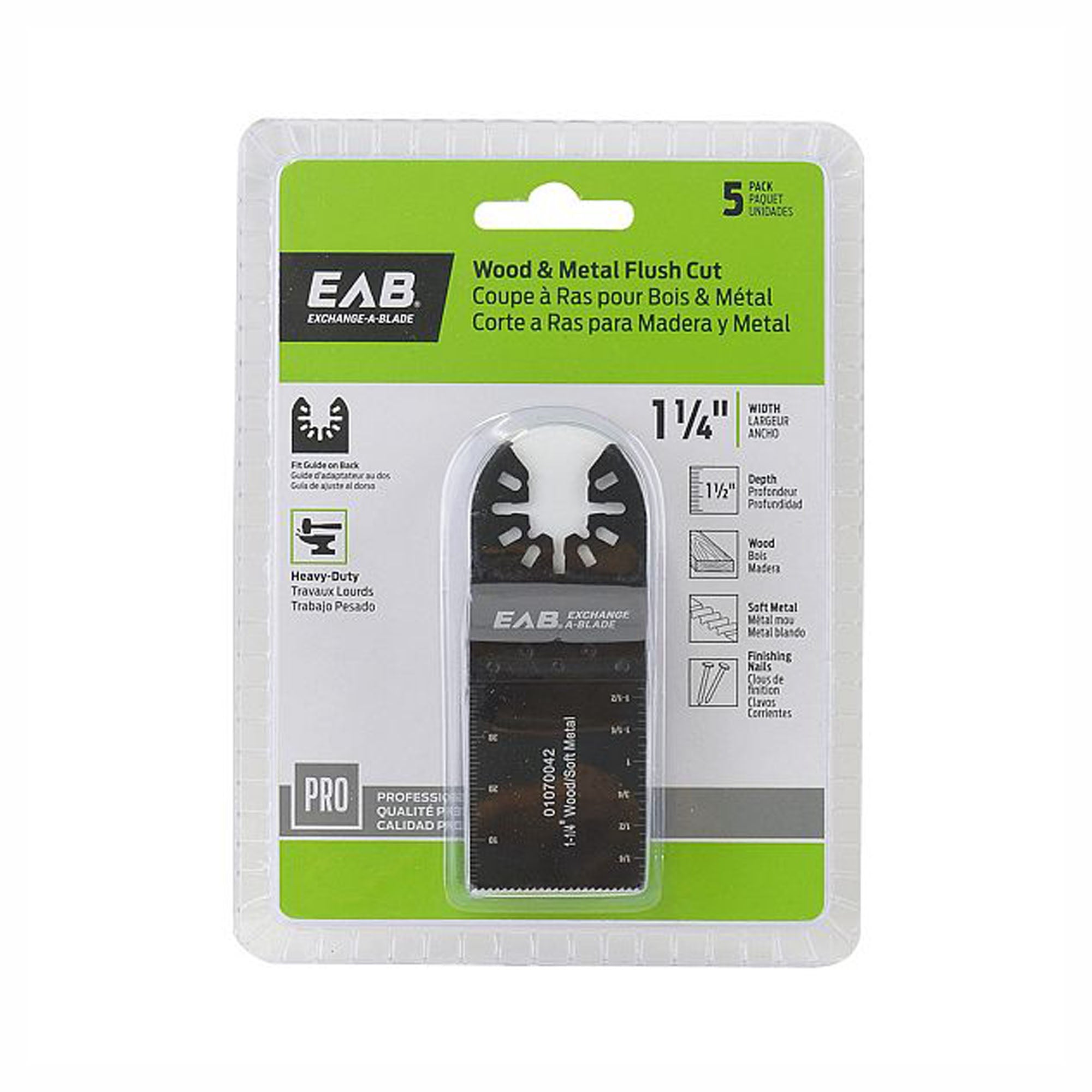 Lame de scie oscillante coupe à raz pour le bois & les métaux, 1-1/4'' (emballage de 5)