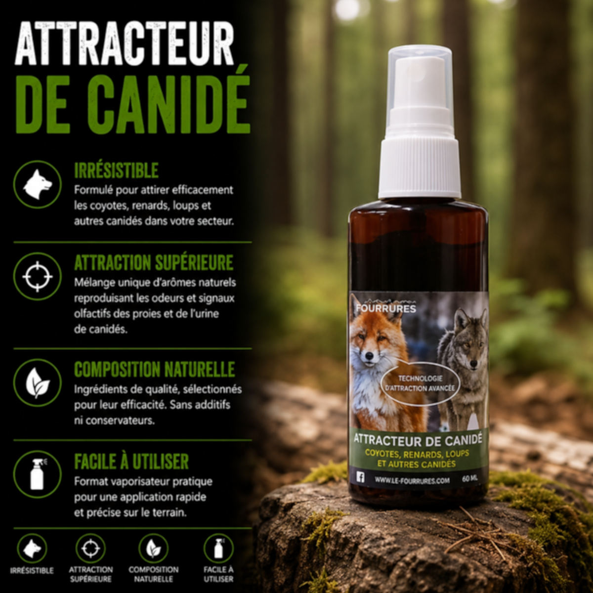 Attracteur de canidé, 60 ml