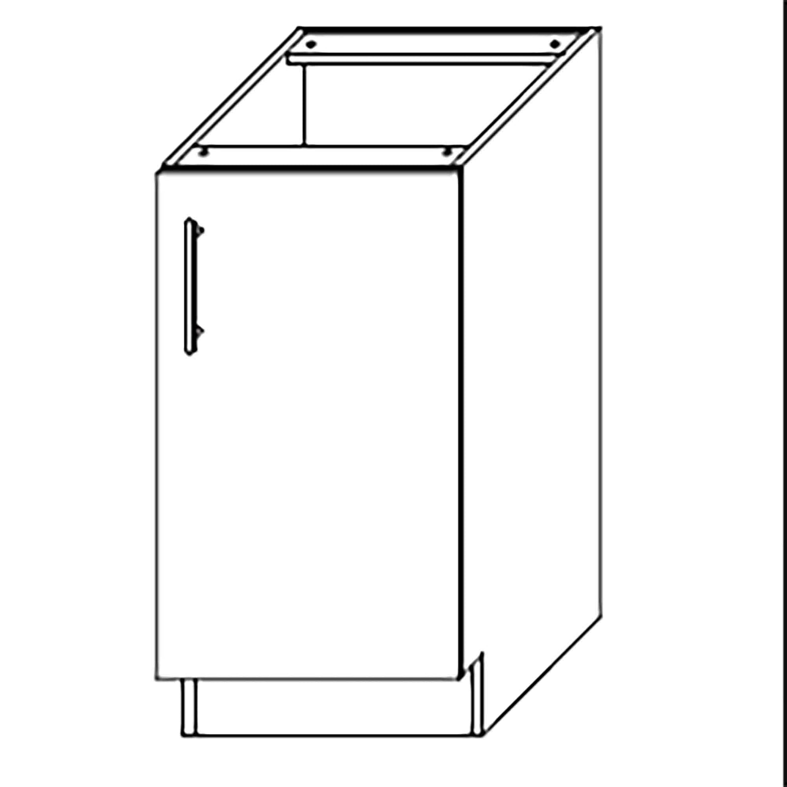 Caisson bas d'armoire 1 porte, 1 tablette, 12'', gris lustré