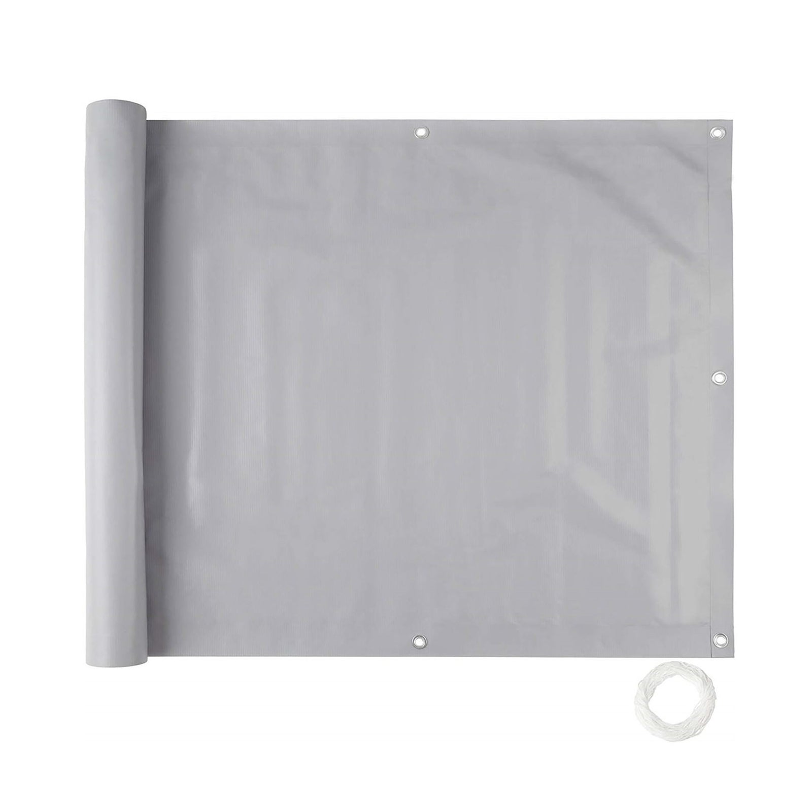 Toile d'intimité pour balcon de couleur gris pâle, 34" x 15'