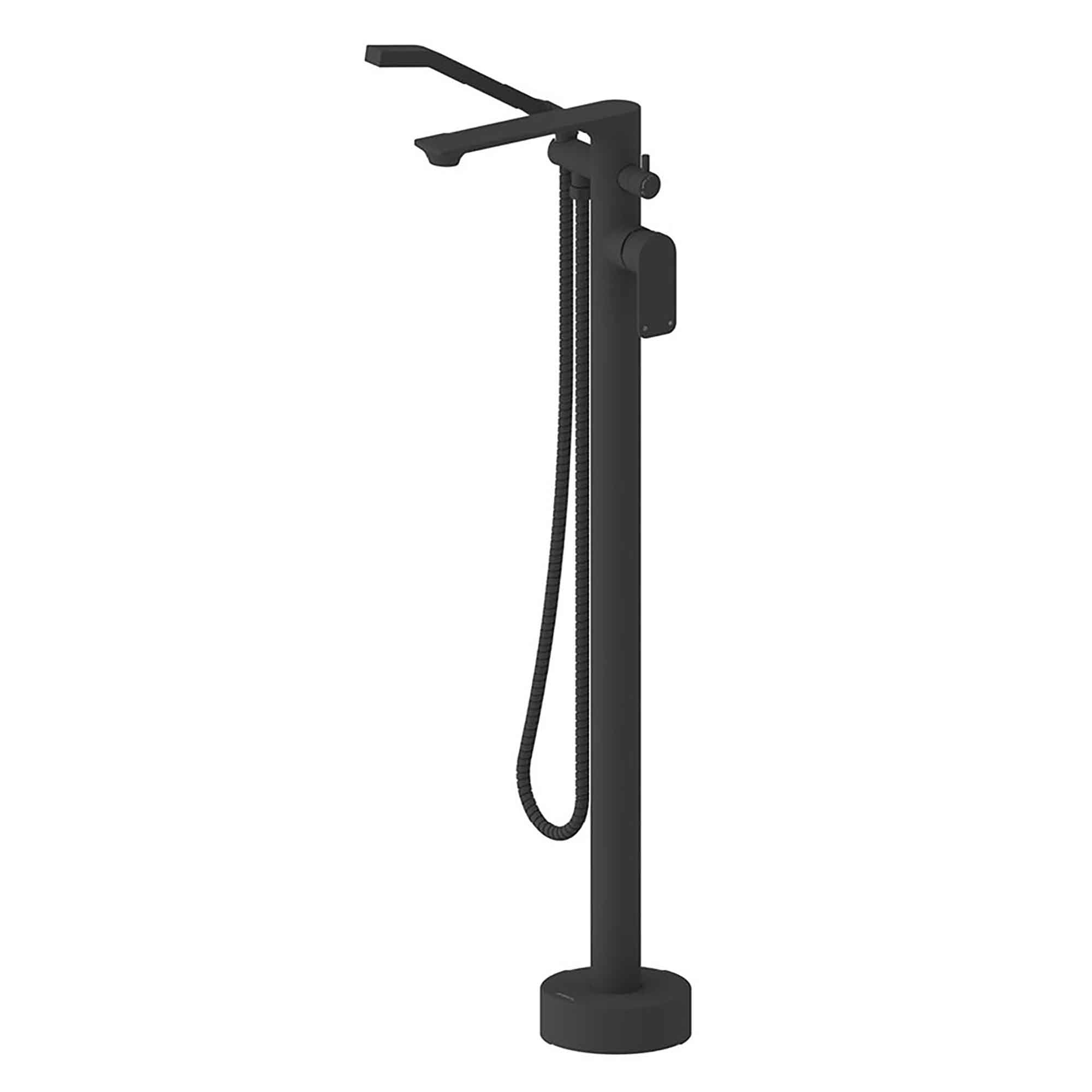 Robinet de bain autoportant rond Elena, noir mat
