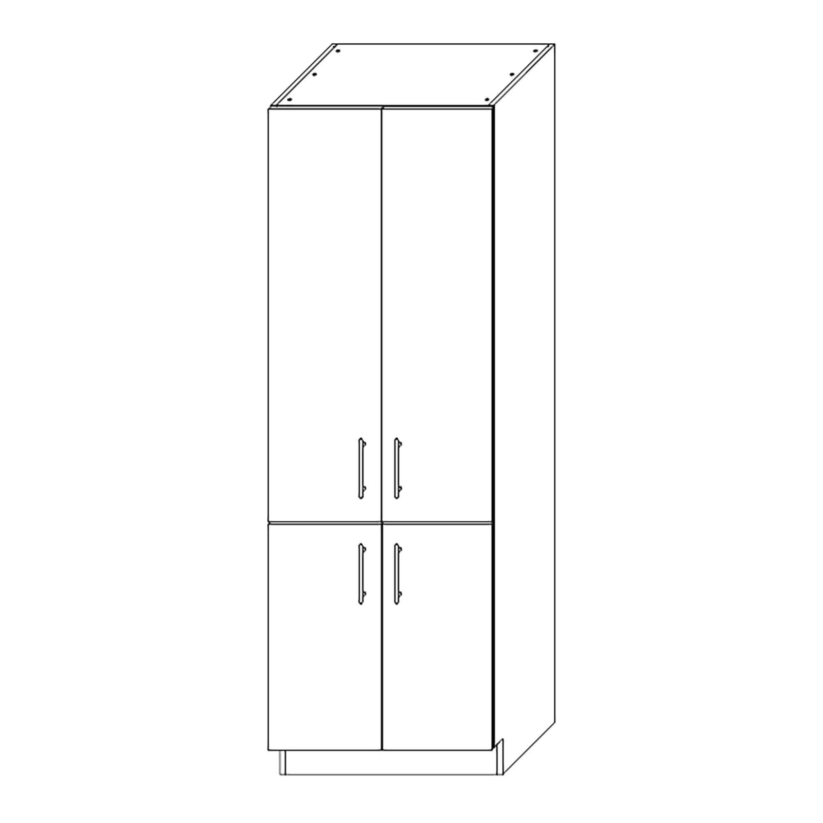 Garde mangés 4 portes, 5 tablettes, 24'', noir mat